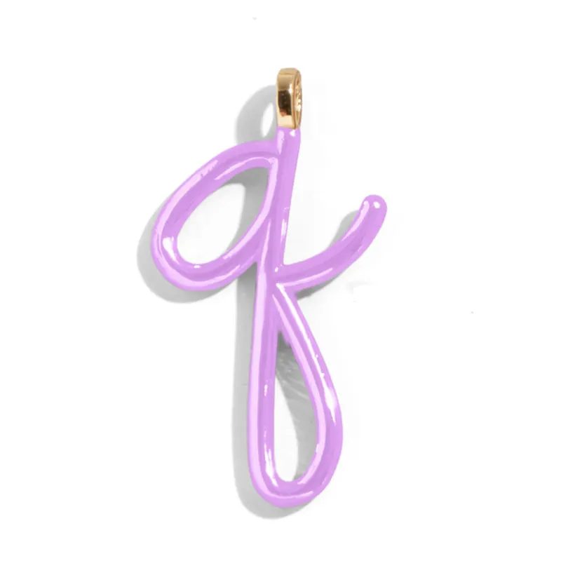 Custom Lilac Enamel Script Letter Charm - Q sold by BaubleBar