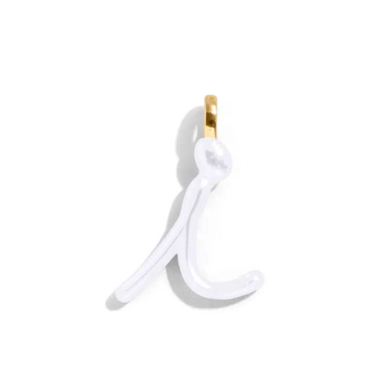 Custom Pure White Enamel Script Letter Charm - I sold by BaubleBar