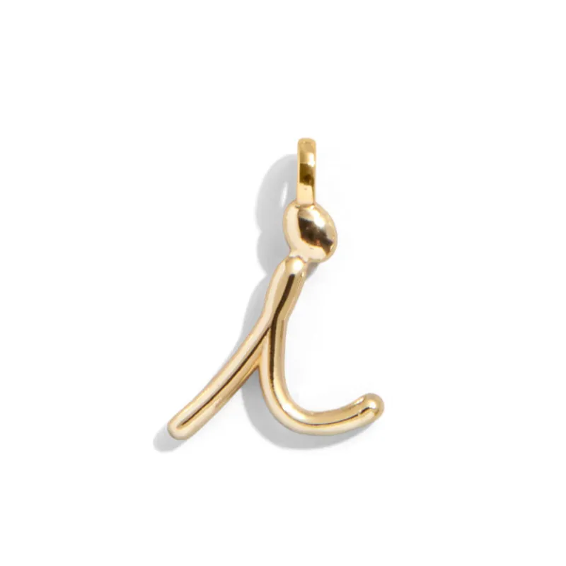 Custom Gold Enamel Script Letter Charm - I sold by BaubleBar