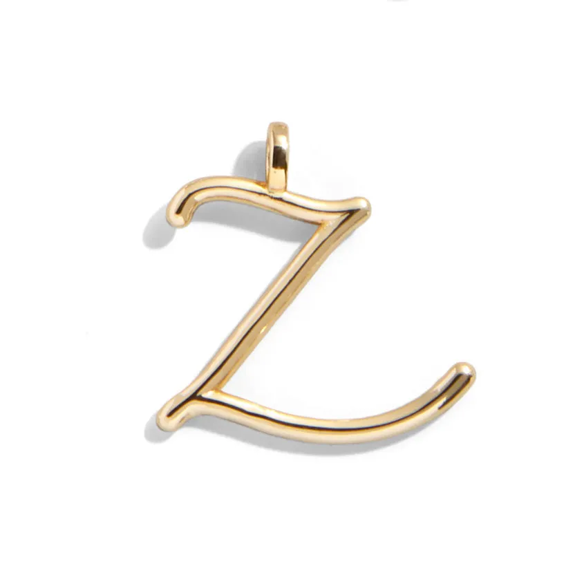 Custom Gold Enamel Script Letter Charm - Z sold by BaubleBar