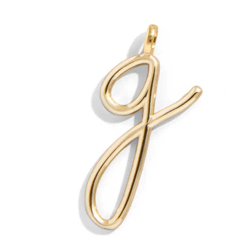 Custom Gold Enamel Script Letter Charm - G sold by BaubleBar
