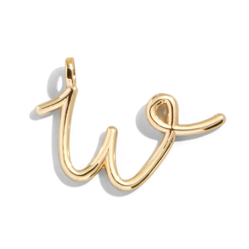 Custom Gold Enamel Script Letter Charm - W sold by BaubleBar