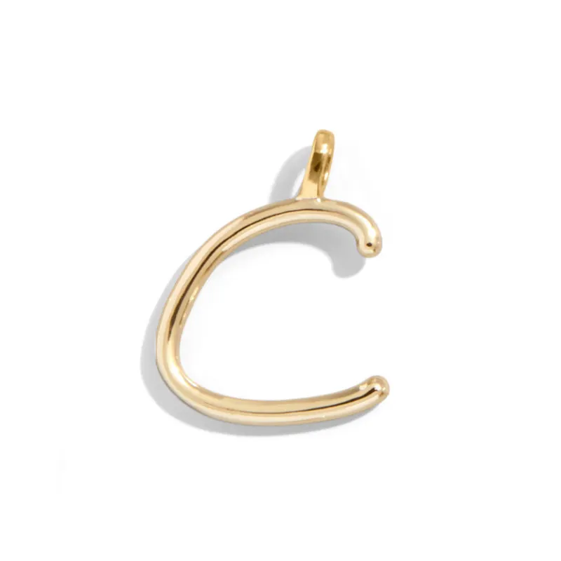 Custom Gold Enamel Script Letter Charm - C sold by BaubleBar