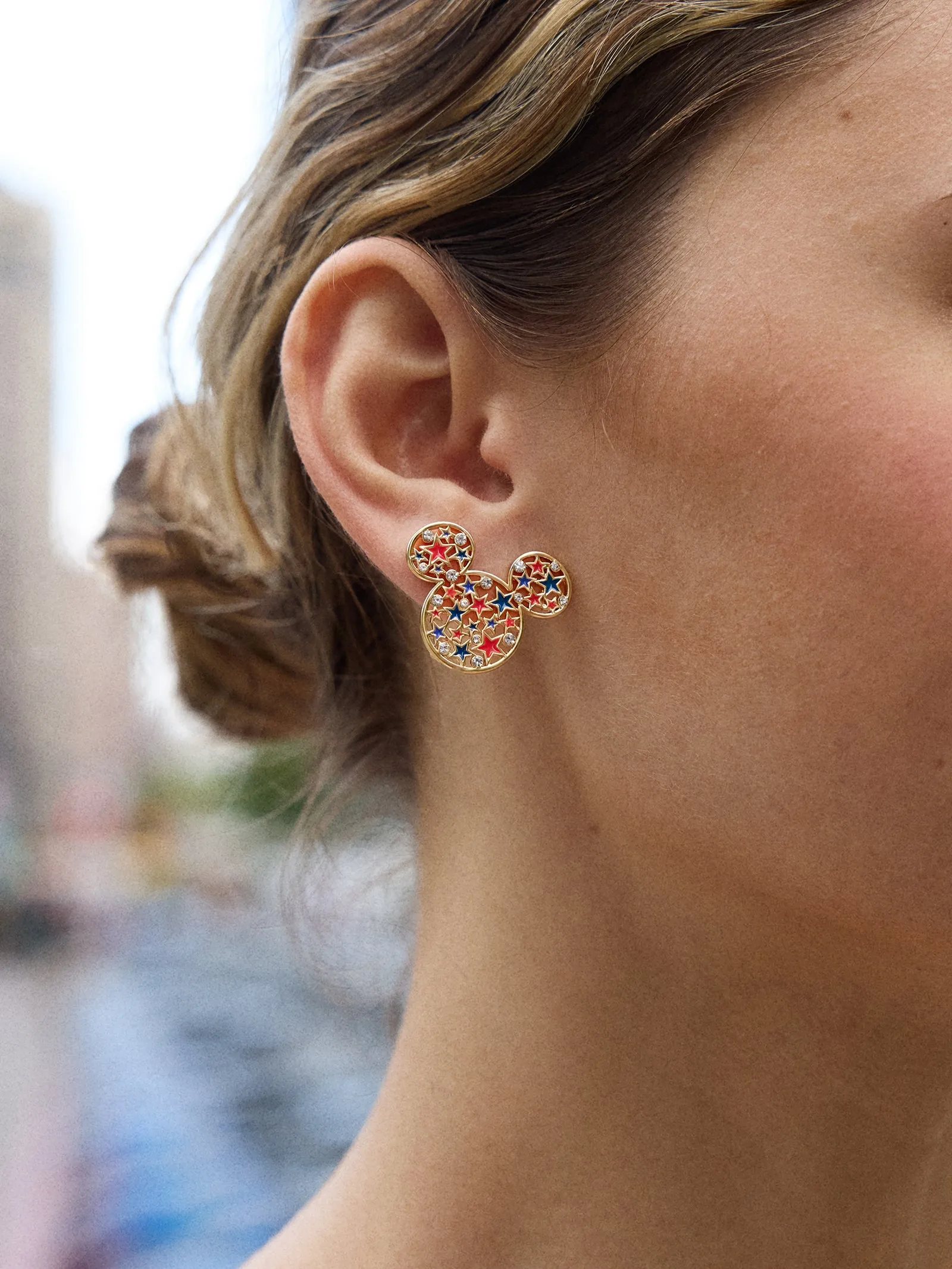 Disney Mickey Mouse Americana Cluster Earrings - Red, White, & Blue sold by BaubleBar product image thumbnail 2