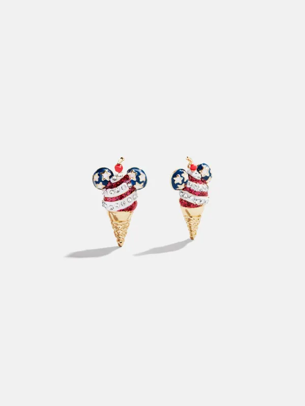 Disney Mickey Mouse Americana Ice Cream Earrings - Red, White, & Blue sold by BaubleBar