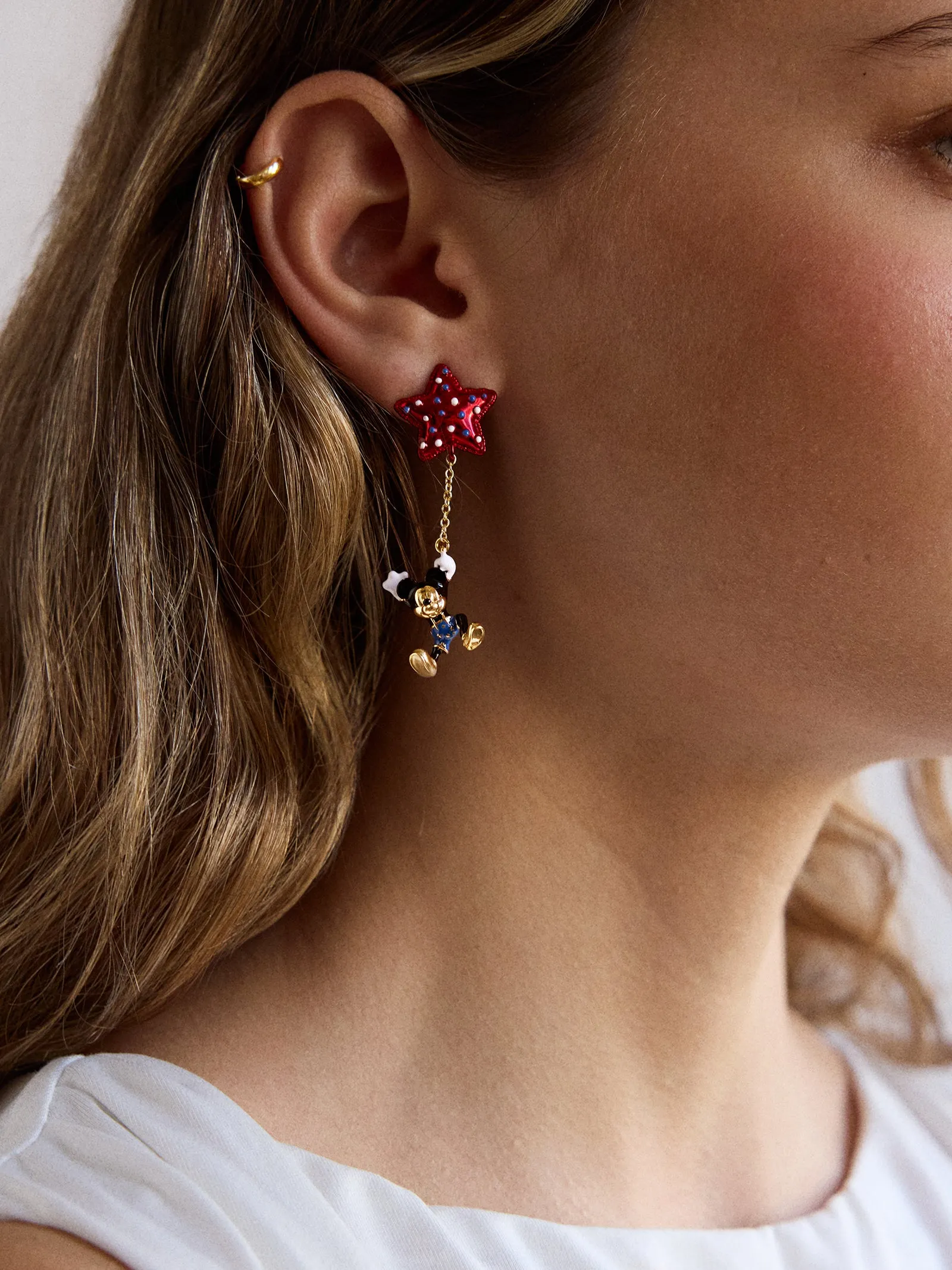Disney Mickey Mouse Americana Star Earrings - Red, White, & Blue sold by BaubleBar product image thumbnail 2