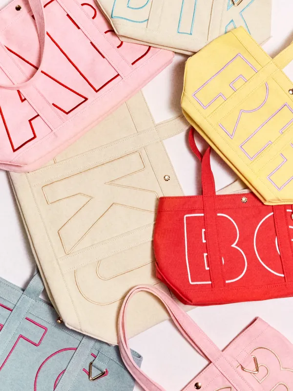 Custom Alpha Tote - Soft Pink sold by BaubleBar