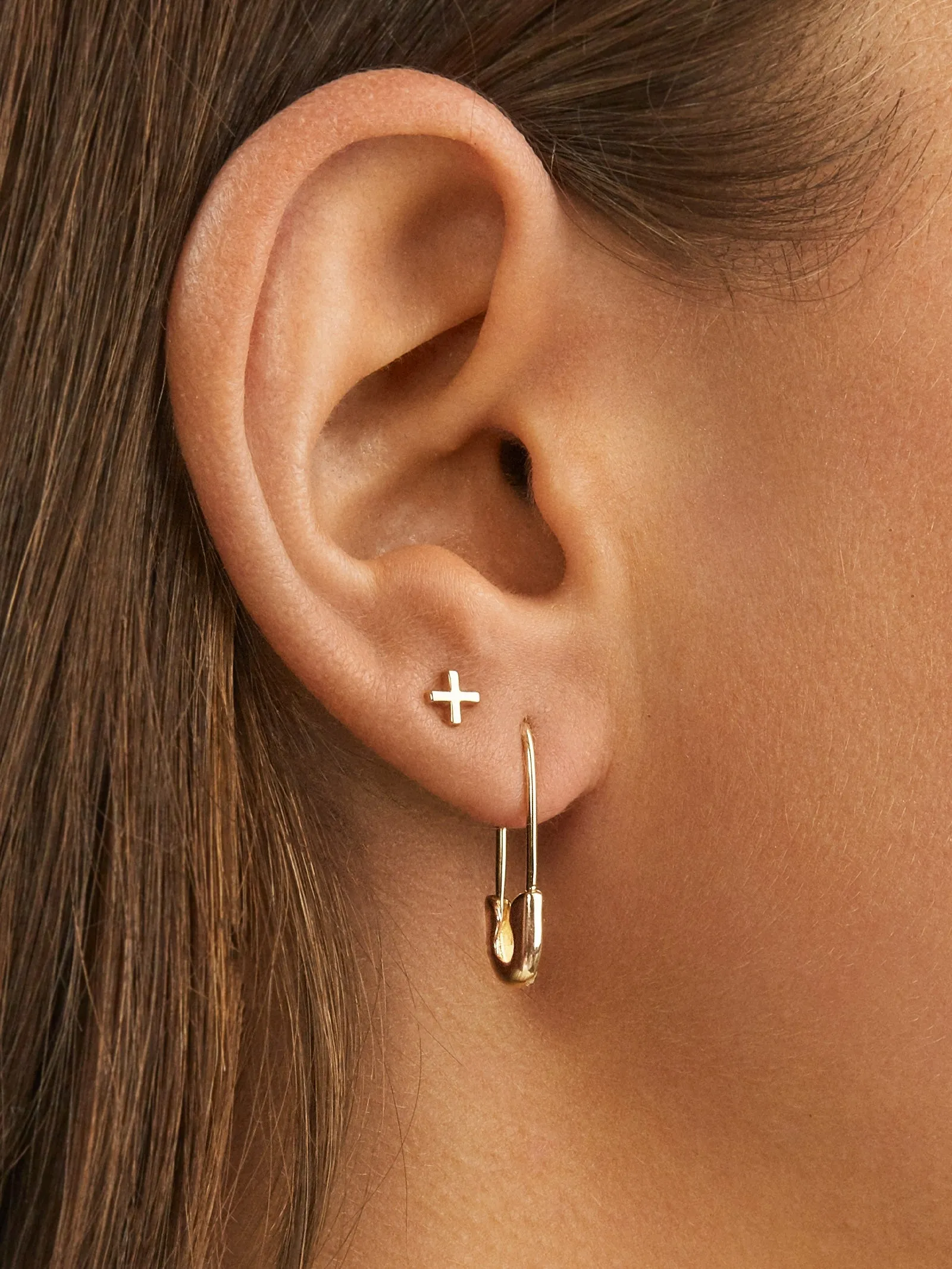 Single 14K Solid Gold X Earring - Gold sold by BaubleBar product image thumbnail 2