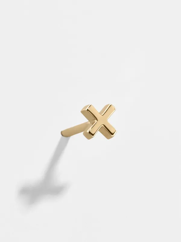 Single 14K Solid Gold X Earring - Gold sold by BaubleBar