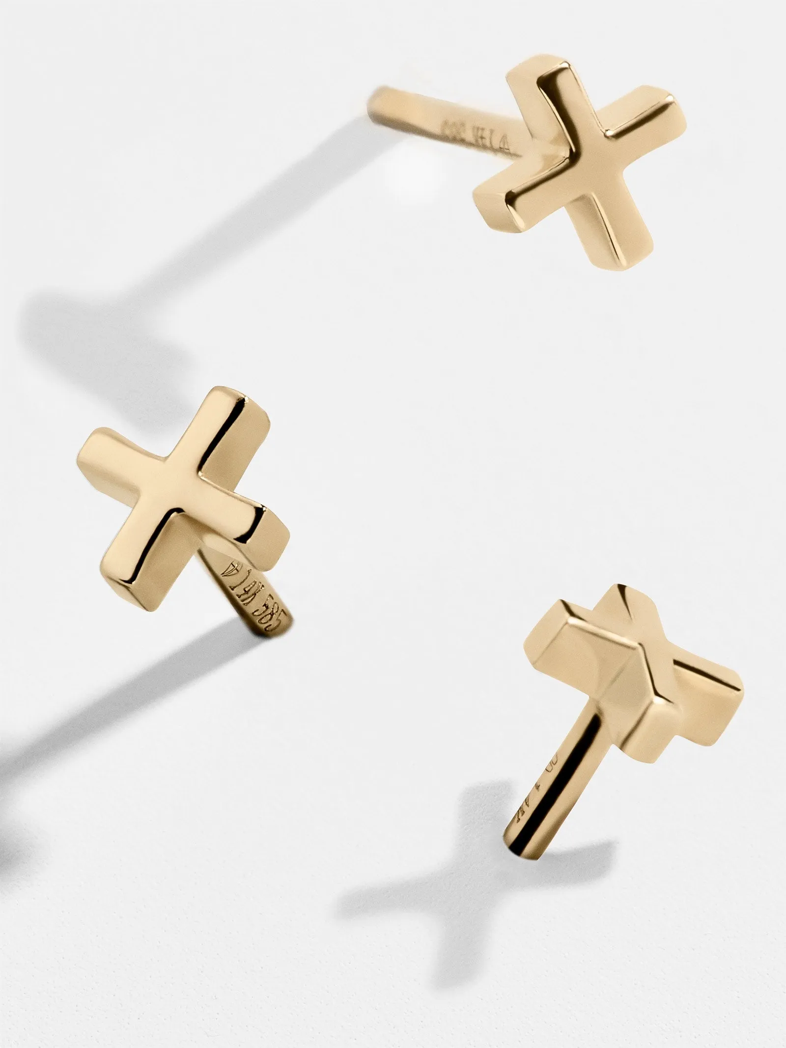 Single 14K Solid Gold X Earring - Gold sold by BaubleBar product image thumbnail 3