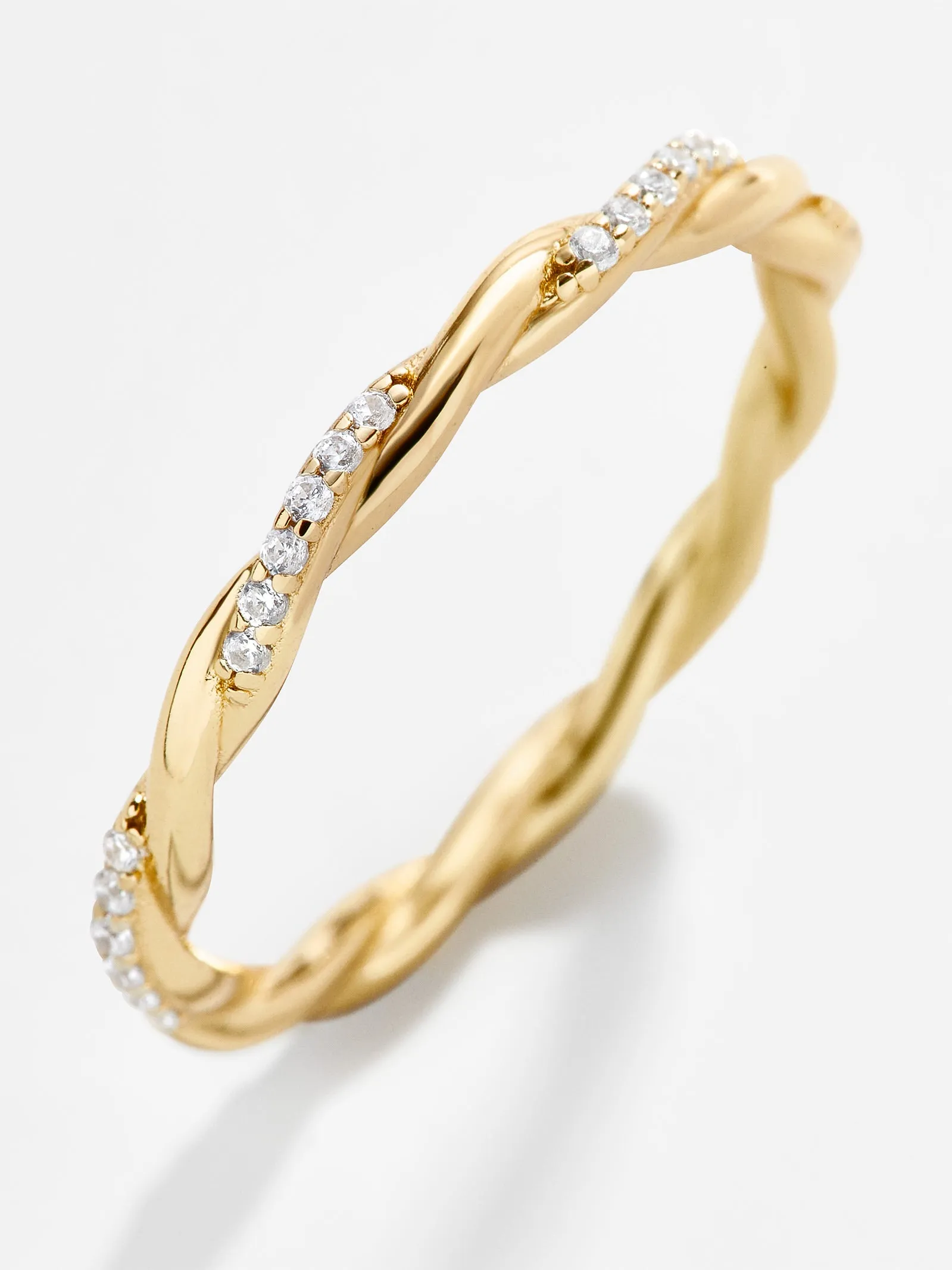 Pavé Twist 18K Gold Ring - Gold/Pavé sold by BaubleBar product image thumbnail 2