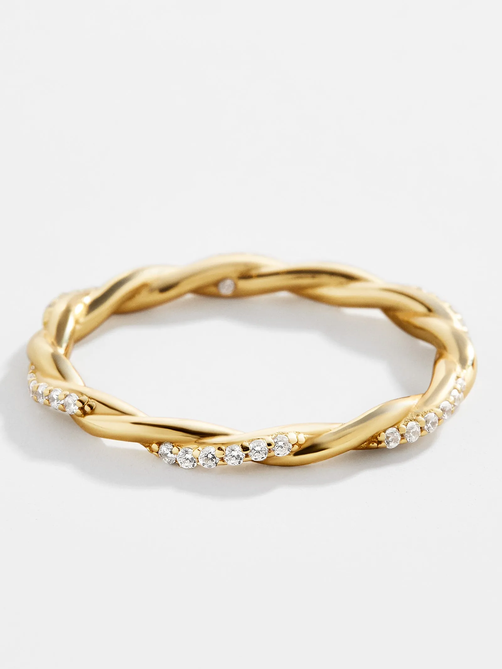 Pavé Twist 18K Gold Ring - Gold/Pavé sold by BaubleBar