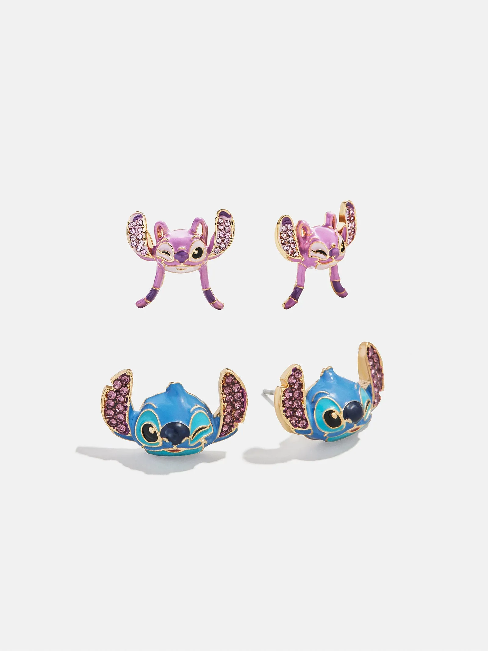 Disney Stitch and Angel Earring Set - Blue/Pink sold by BaubleBar
