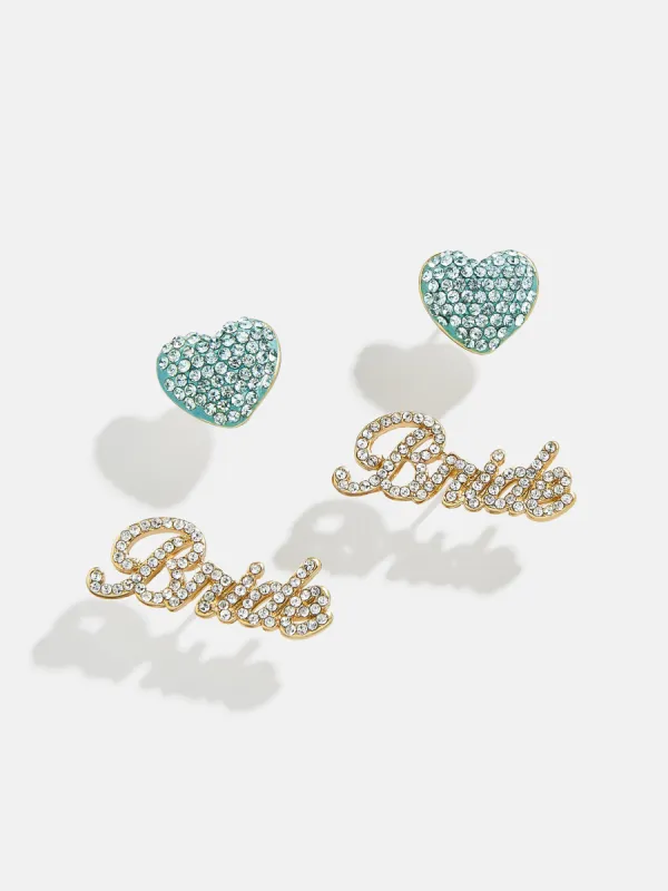 Something Blue Earring Set - Blue/Gold sold by BaubleBar