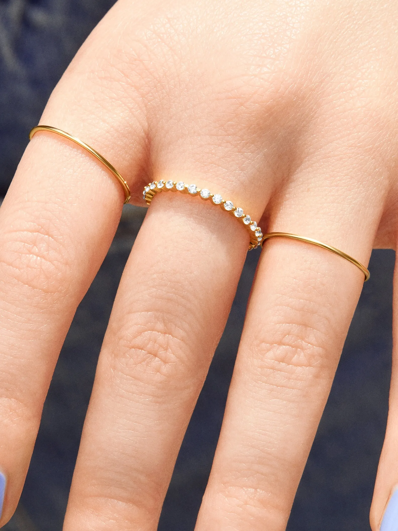 Mera 18K Gold Ring - Gold/Pavé sold by BaubleBar product image thumbnail 2
