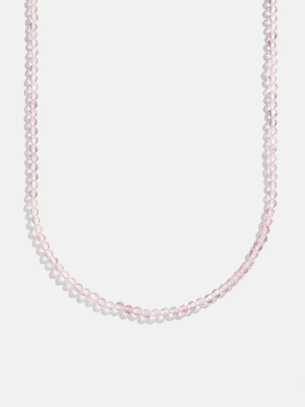 Semi-Precious Cluster Charm Necklace  Chain - Rose Quartz sold by BaubleBar