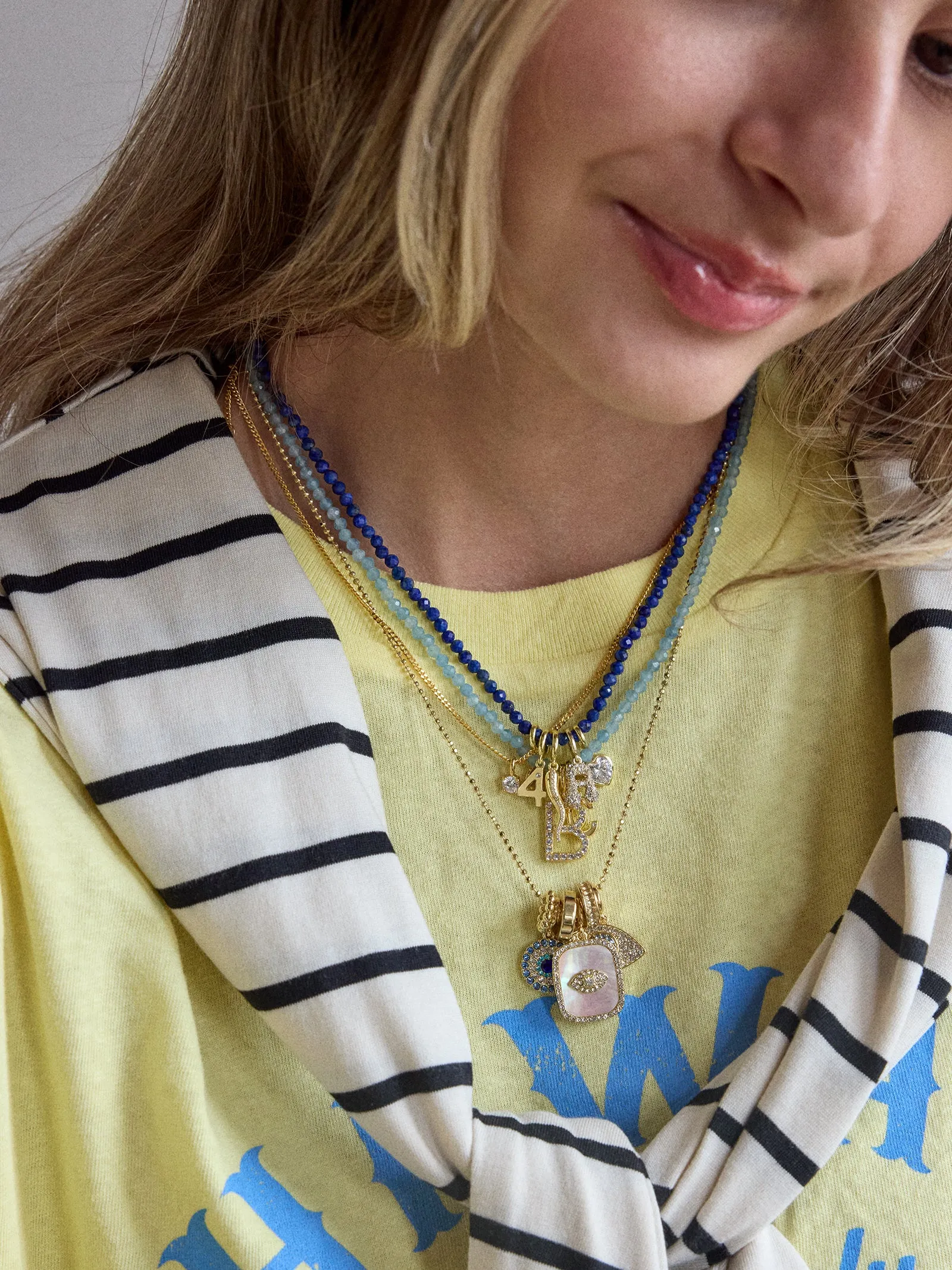 Pavé Bubble Initial Cluster Charm - M sold by BaubleBar product image thumbnail 2