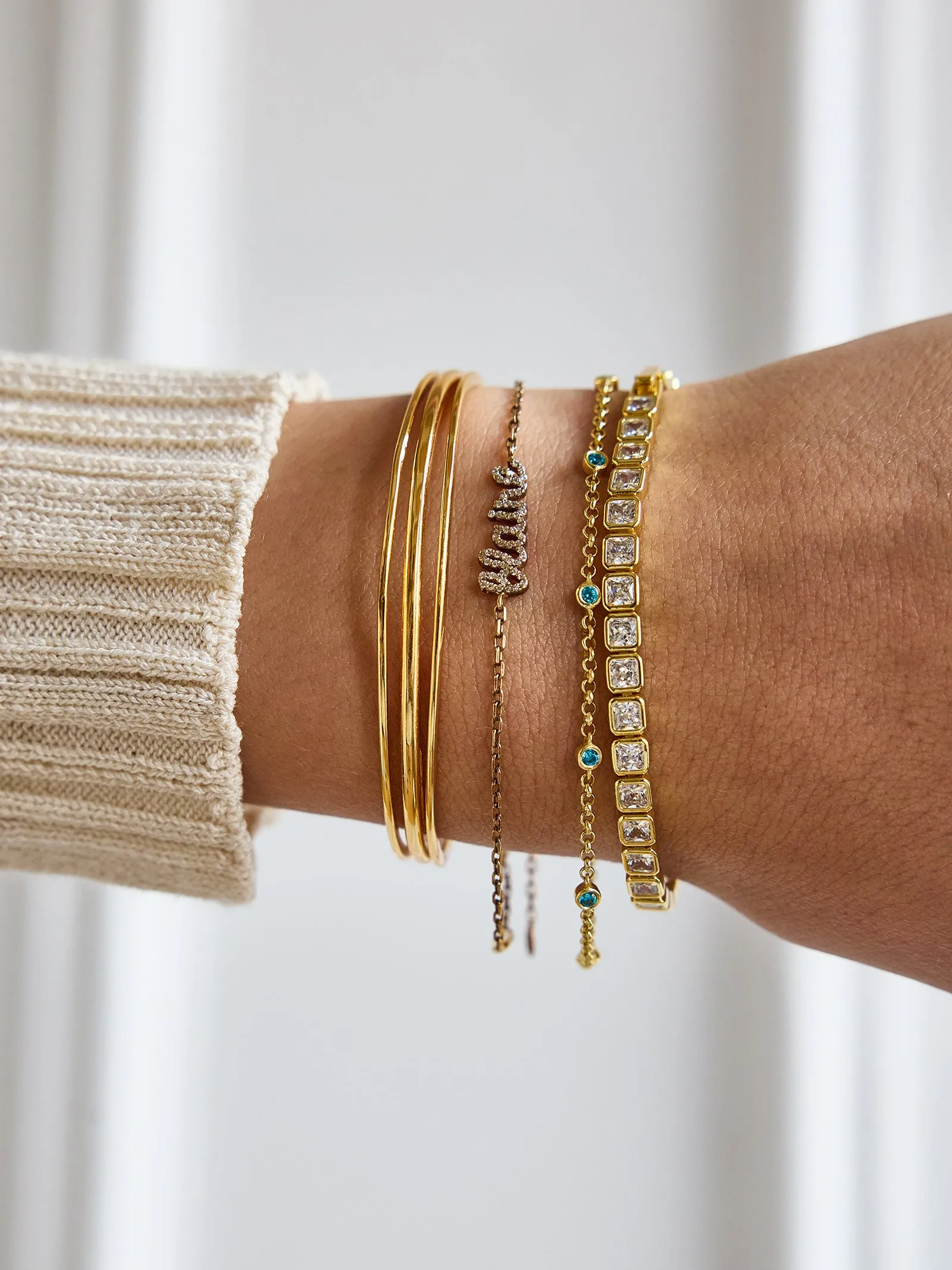 Kristin 18K Gold Tennis Bracelet - Square Bezel sold by BaubleBar product image thumbnail 3