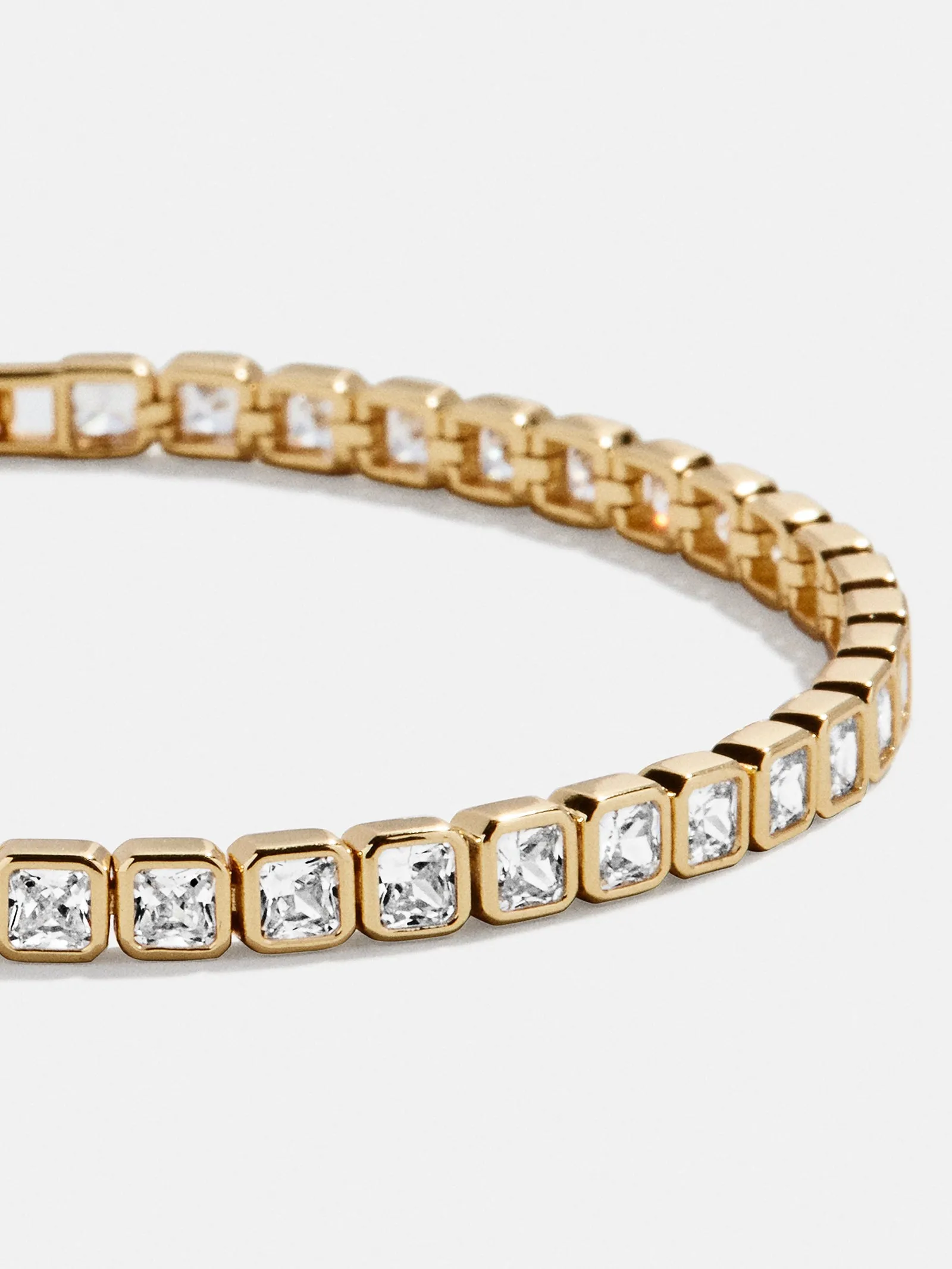 Kristin 18K Gold Tennis Bracelet - Square Bezel sold by BaubleBar