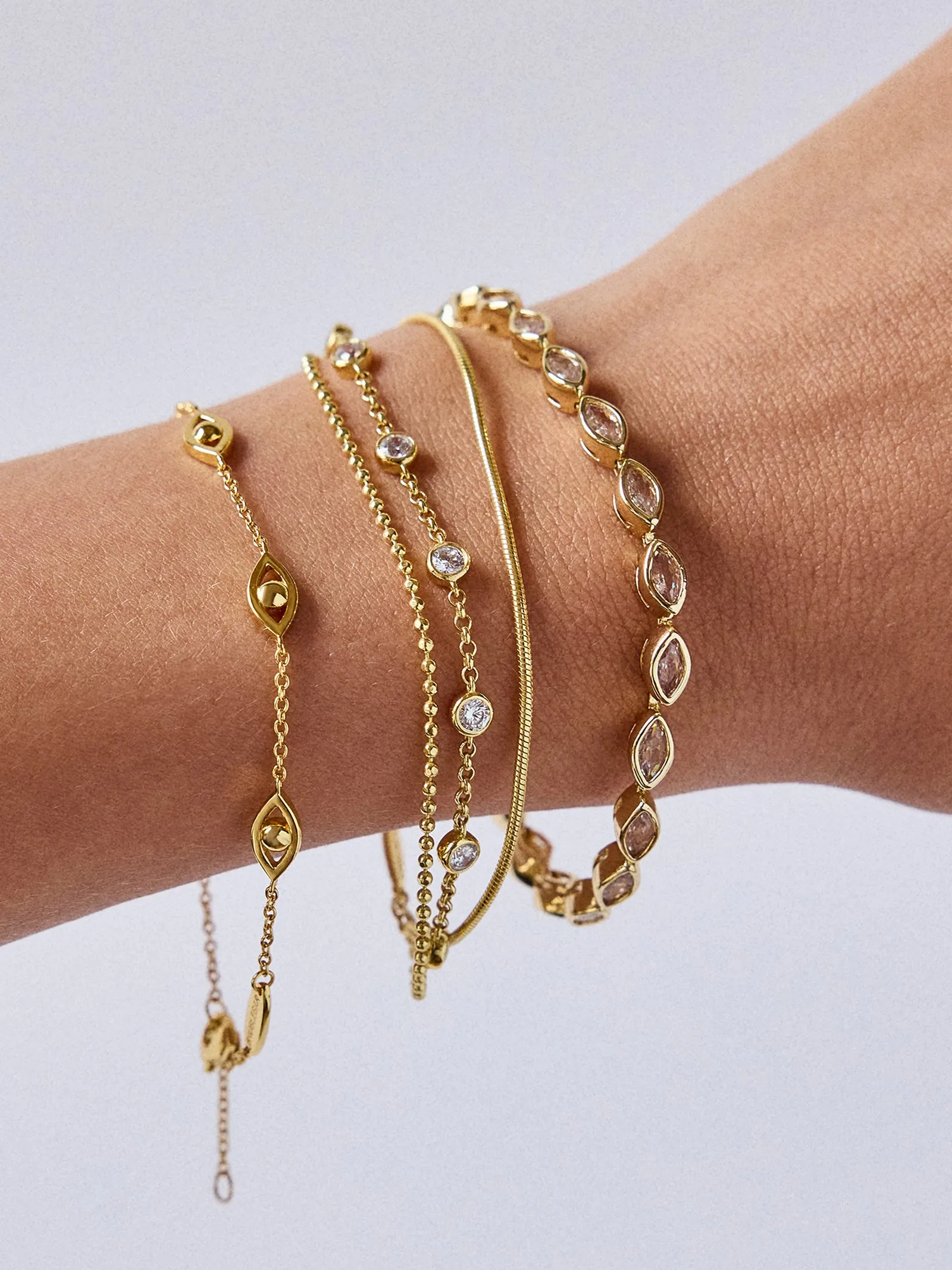 Amanda 18K Gold Tennis Bracelet - Pear Bezel sold by BaubleBar product image thumbnail 2