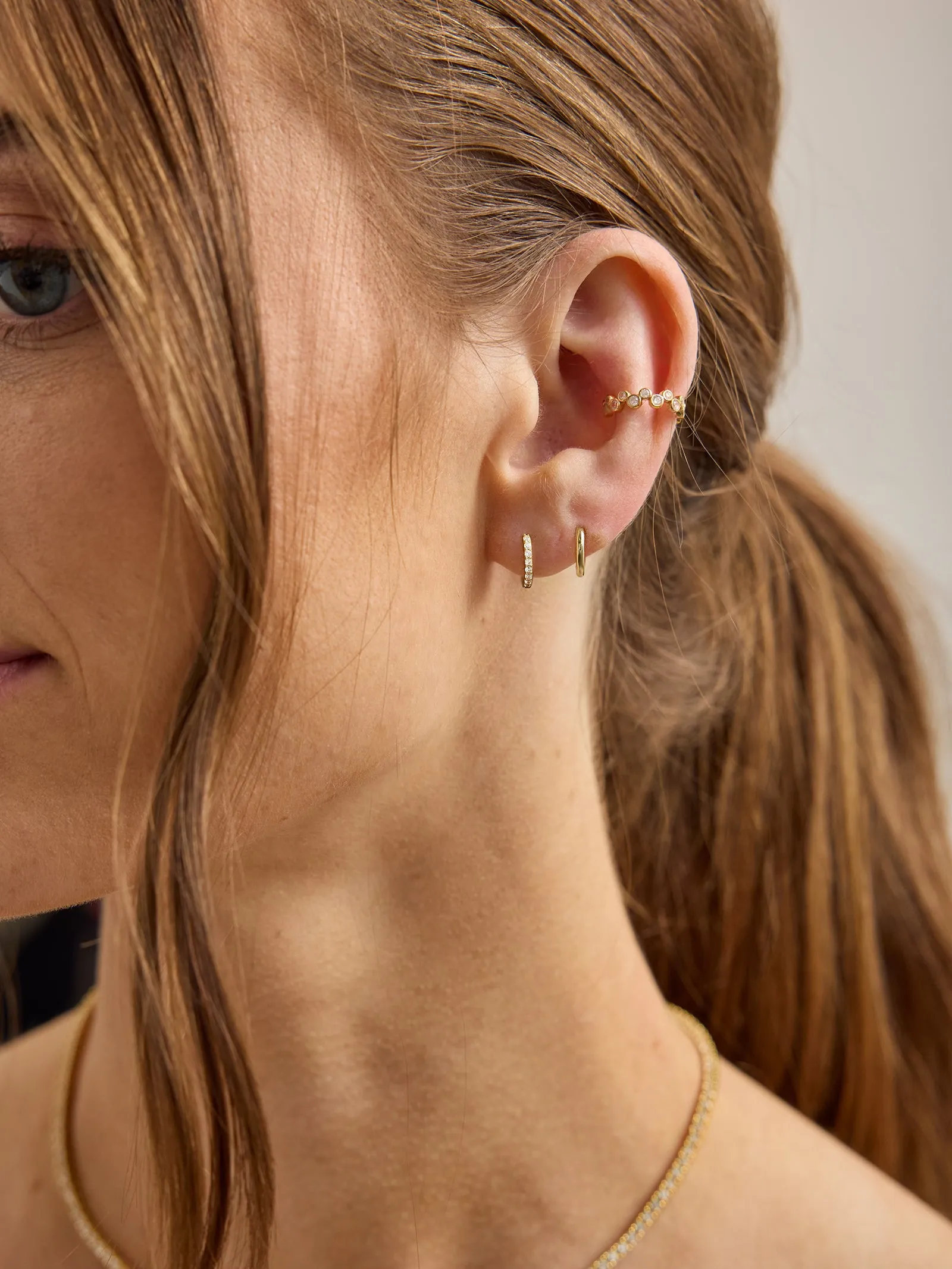 Wren 18K Gold Ear Cuff - Gold/Pavé sold by BaubleBar product image thumbnail 3