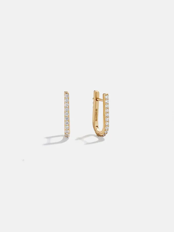 Elise 18K Gold Paperclip Earrings - Gold/Pavé sold by BaubleBar
