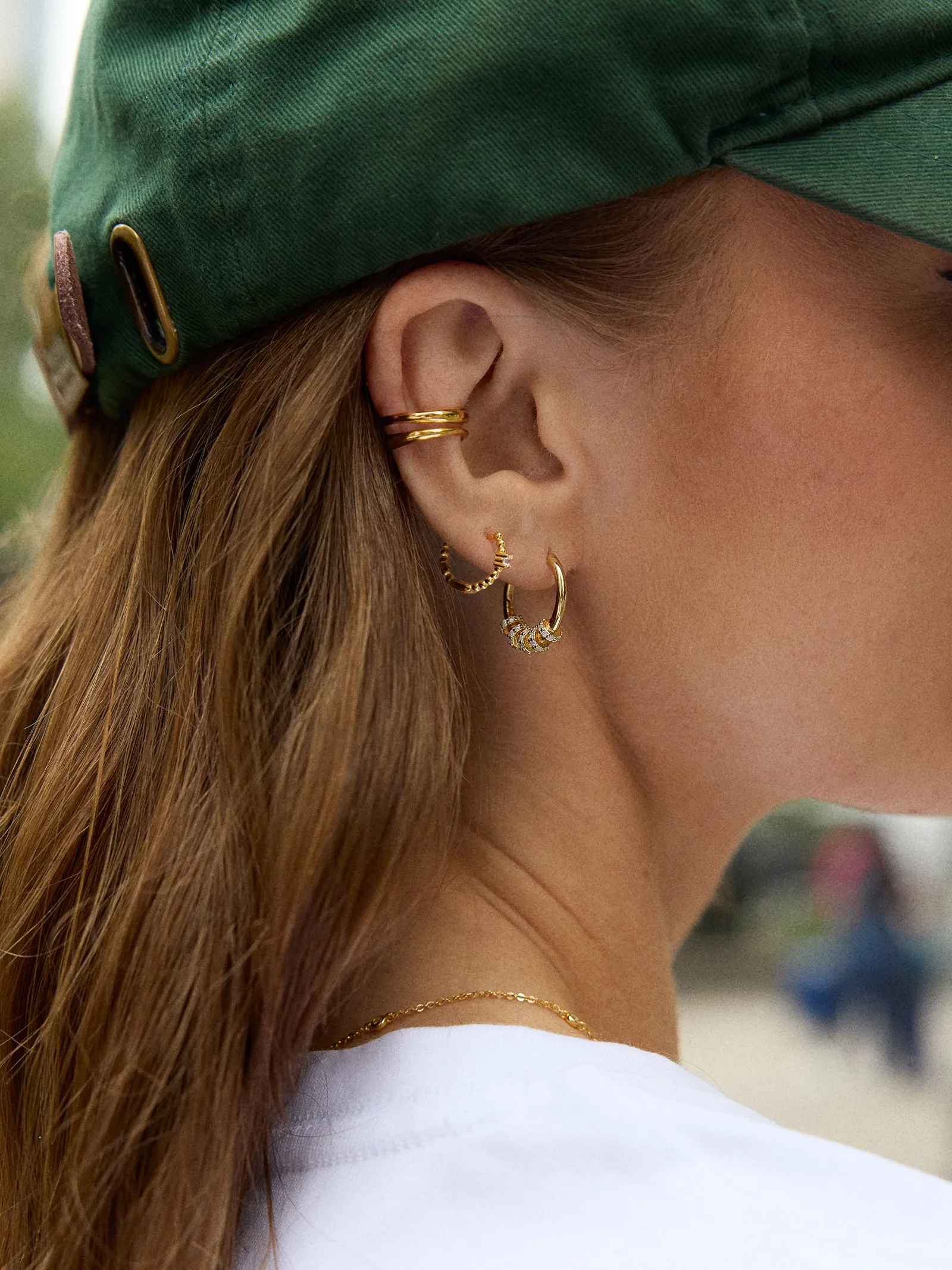Lila 18K Gold Hoop Earrings - Gold/Pavé sold by BaubleBar product image thumbnail 2
