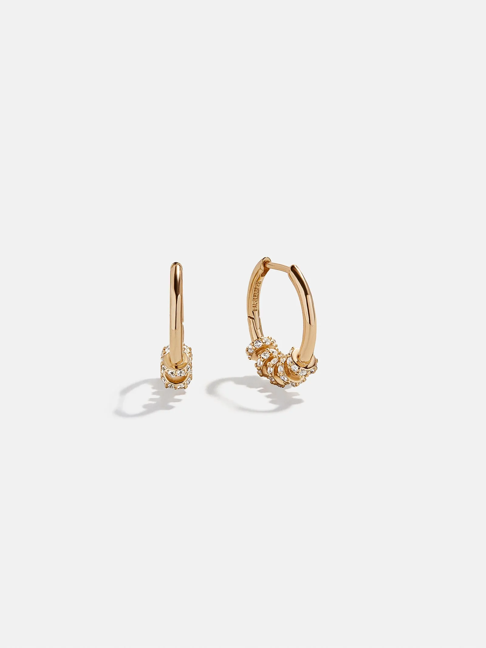 Lila 18K Gold Hoop Earrings - Gold/Pavé sold by BaubleBar