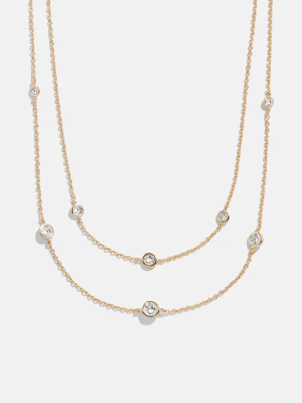 Cierra 18K Gold Layered Necklace - Gold/Pavé sold by BaubleBar