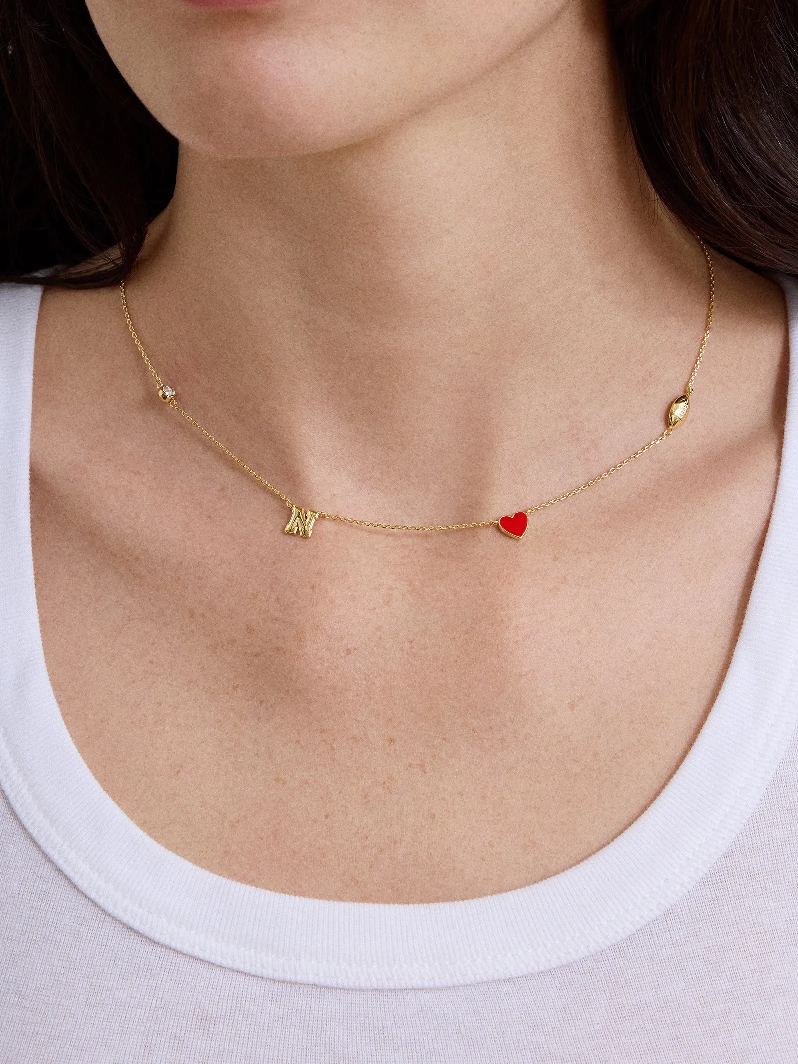 University of Nebraska Spaced Charm Necklace - University of Nebraska sold by BaubleBar product image thumbnail 2