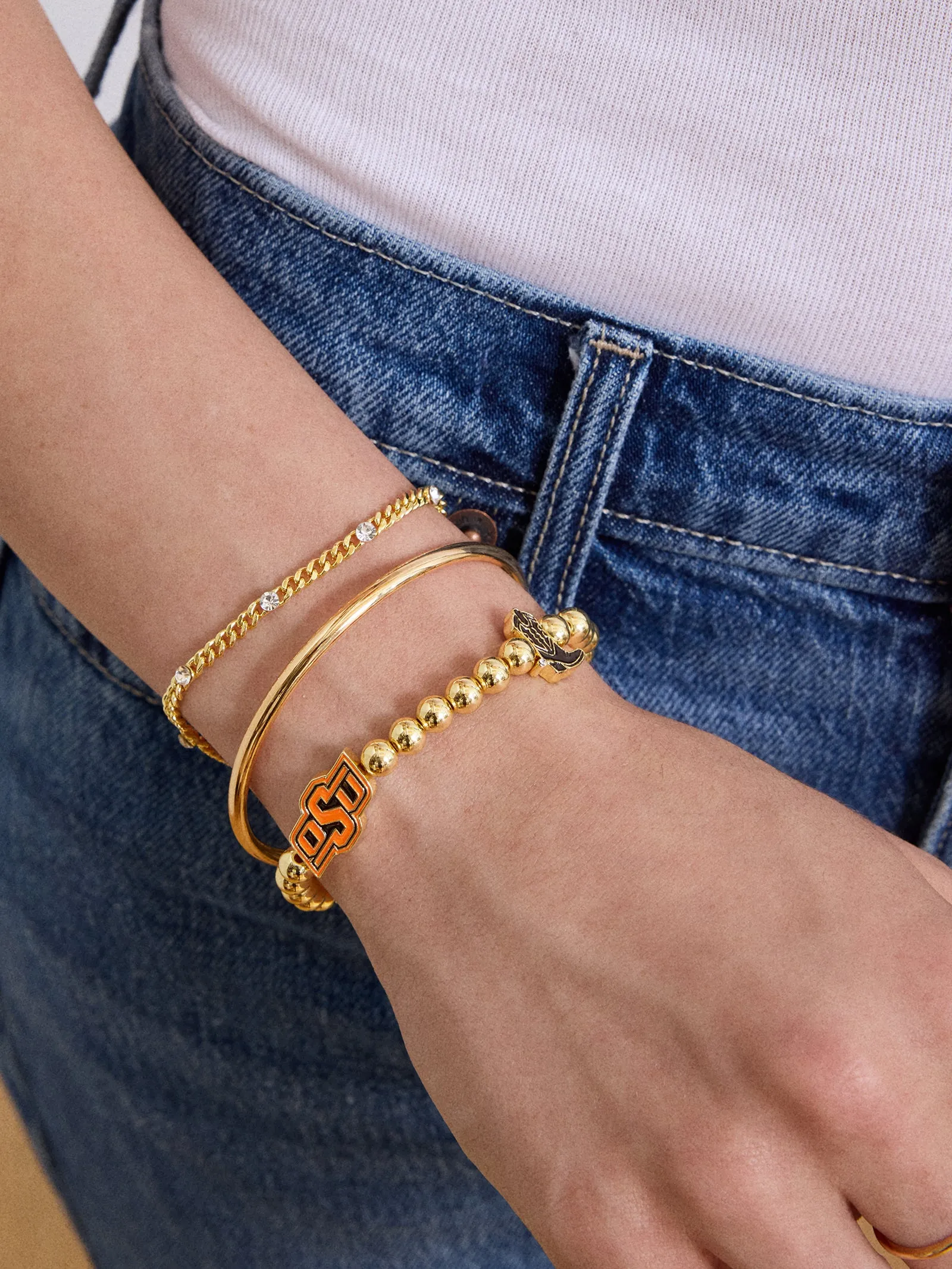 Oklahoma State University Pisa Bracelet - Oklahoma State University sold by BaubleBar product image thumbnail 2