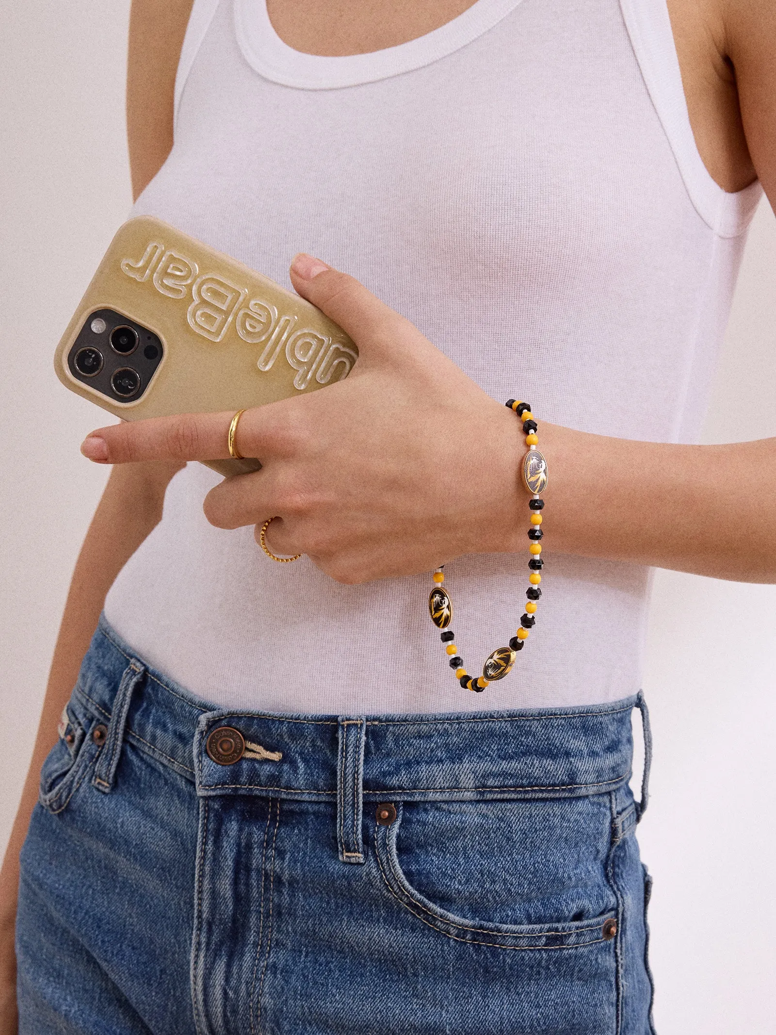 University of Missouri Beaded Phone Charm - University of Missouri sold by BaubleBar product image thumbnail 2