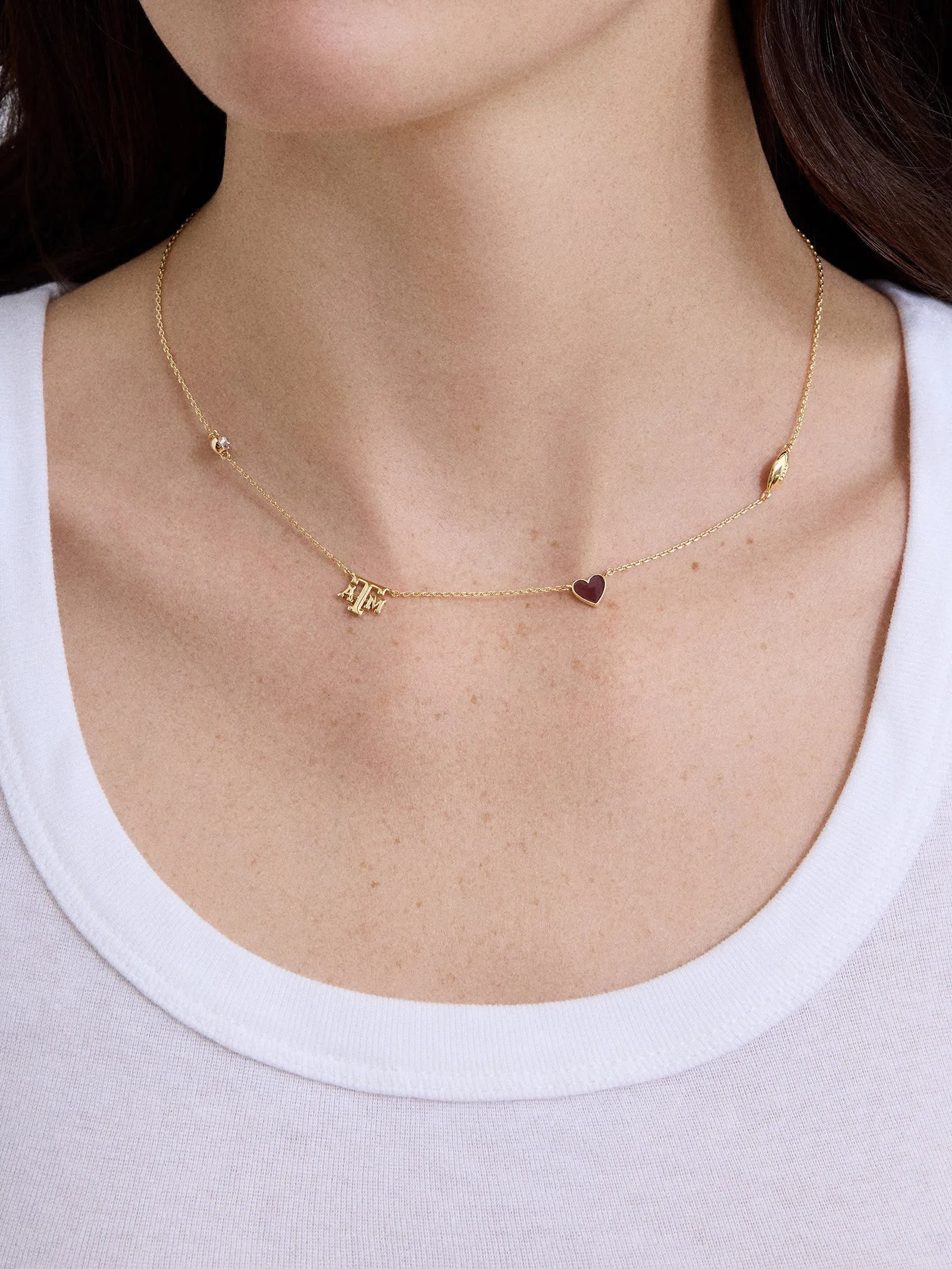 Texas A&M University Spaced Charm Necklace - Texas A&M University sold by BaubleBar product image thumbnail 2