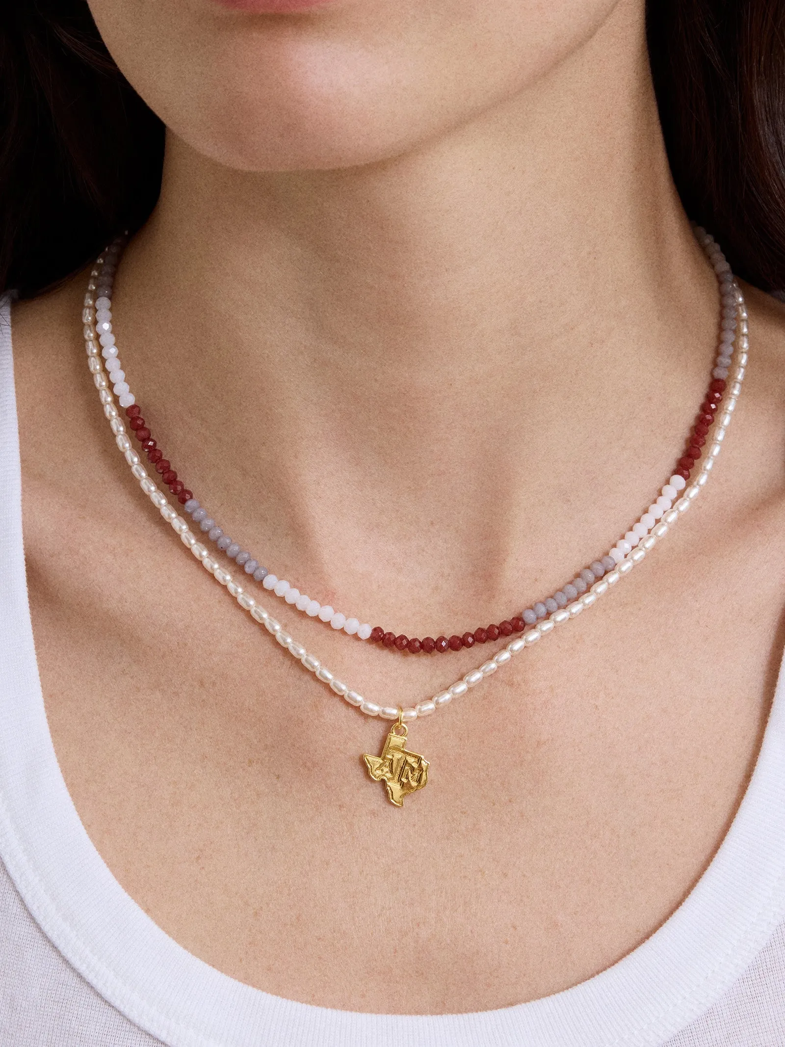 Texas A&M University Beaded Logo Necklace Set - Texas A&M University sold by BaubleBar product image thumbnail 2