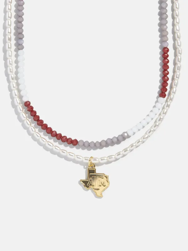 Texas A&M University Beaded Logo Necklace Set - Texas A&M University sold by BaubleBar