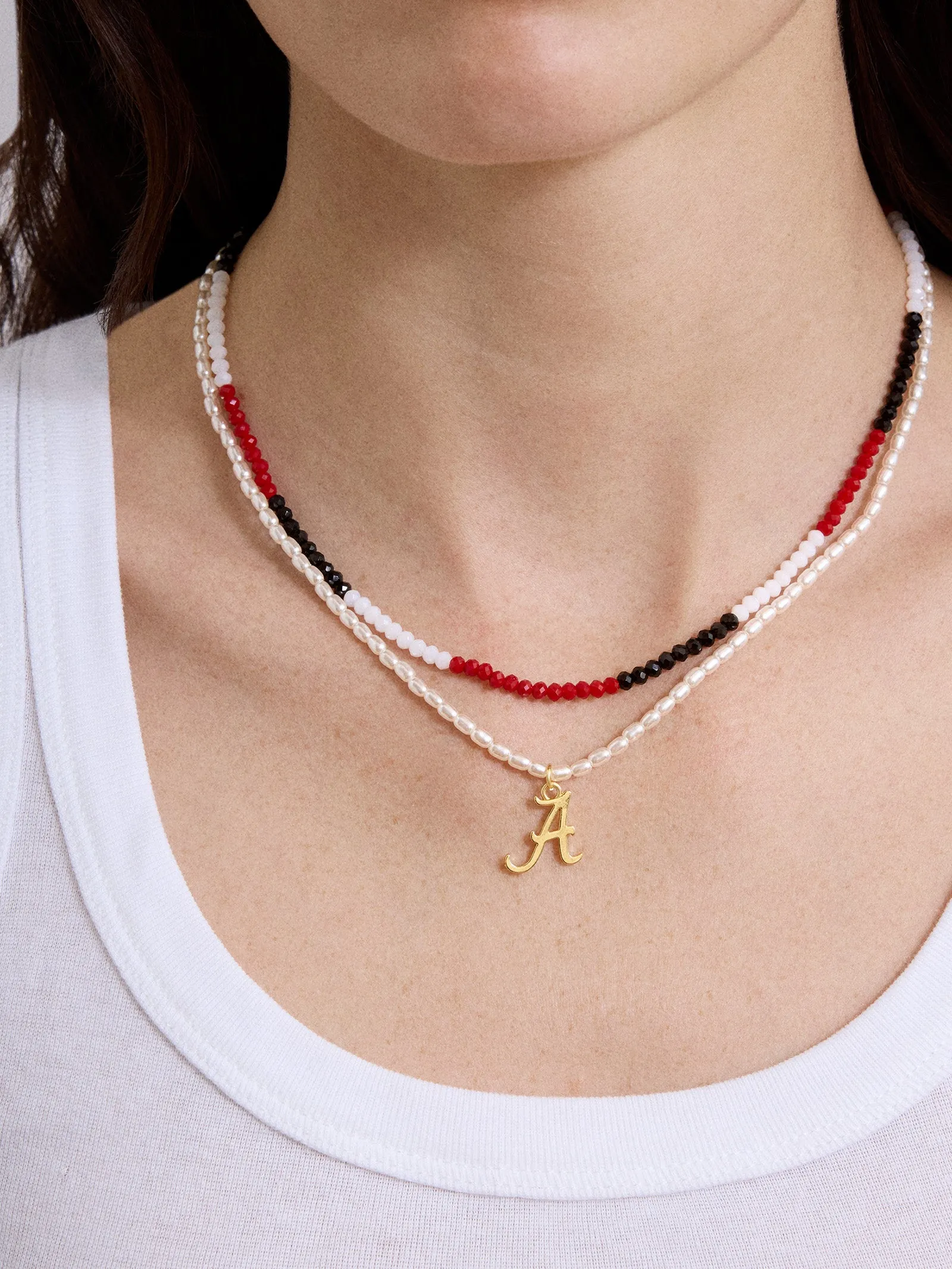 University of Alabama Beaded Logo Necklace Set - University of Alabama sold by BaubleBar product image thumbnail 2