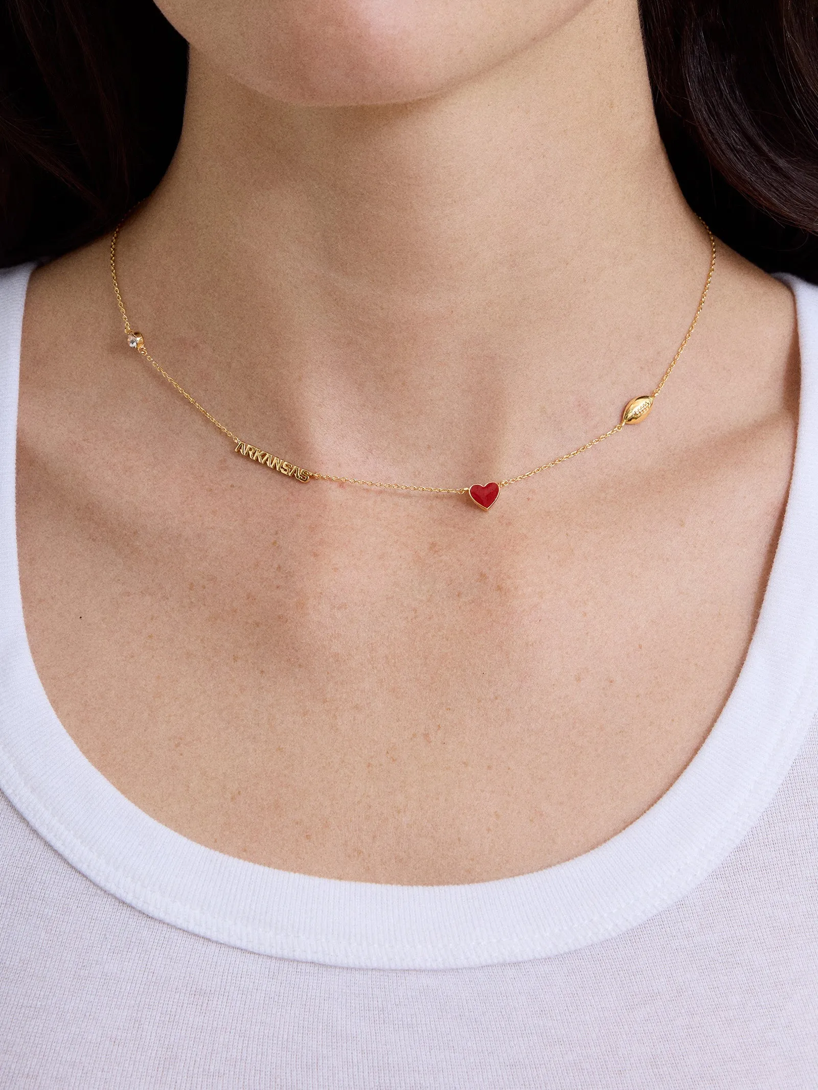 University of Arkansas Spaced Charm Necklace - University of Arkansas sold by BaubleBar product image thumbnail 2