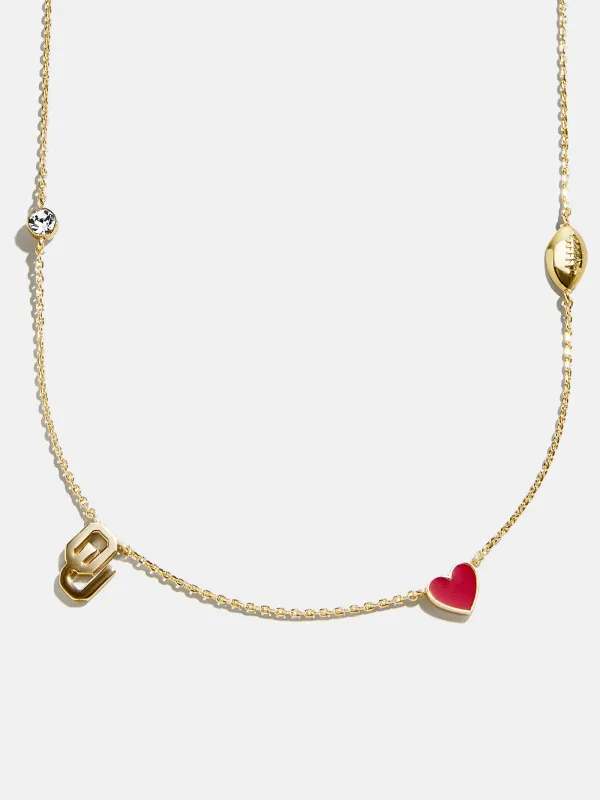 University of Oklahoma Spaced Charm Necklace - University of Oklahoma sold by BaubleBar