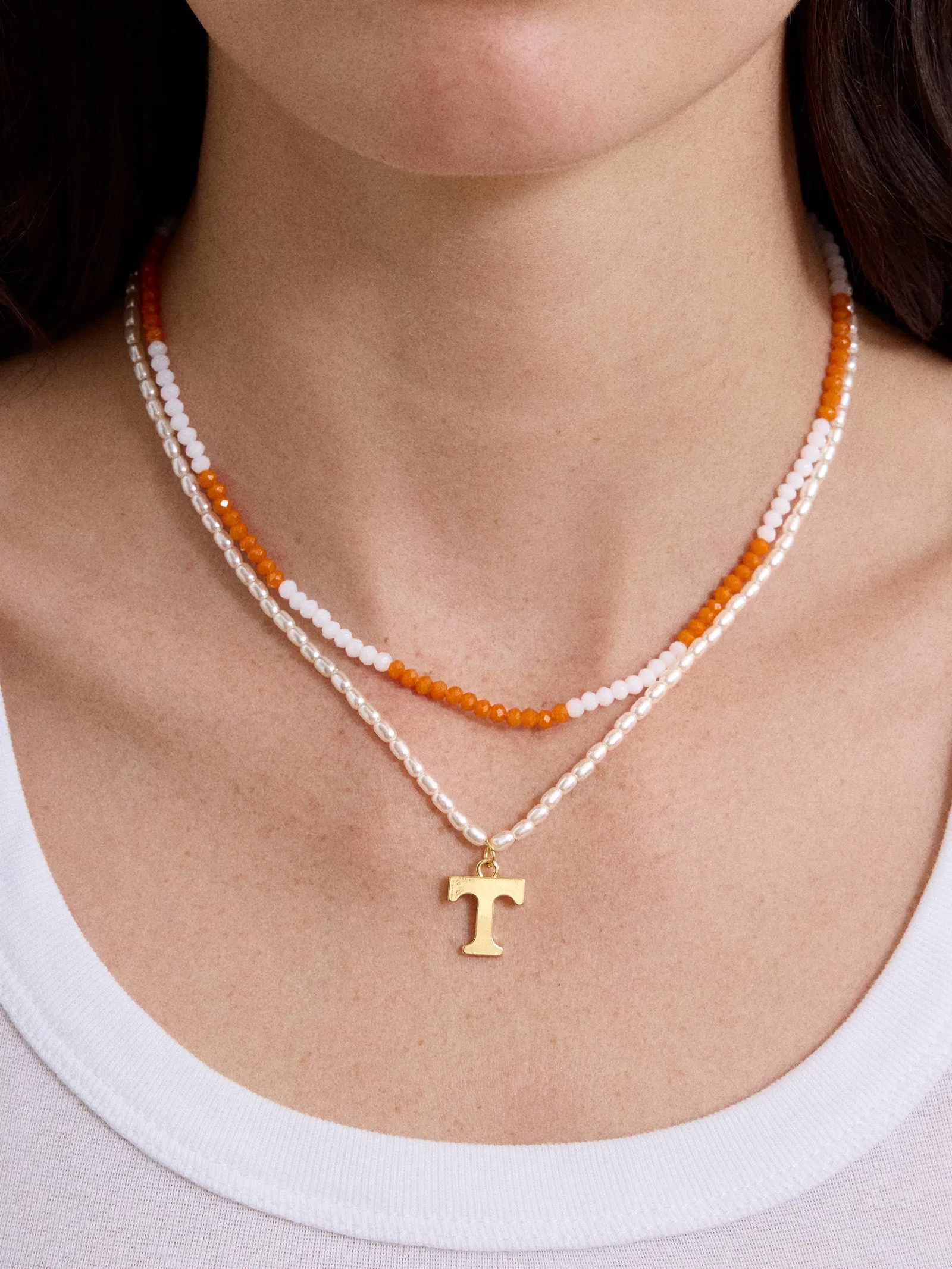 University of Tennessee Beaded Logo Necklace Set - University of Tennessee sold by BaubleBar product image thumbnail 2