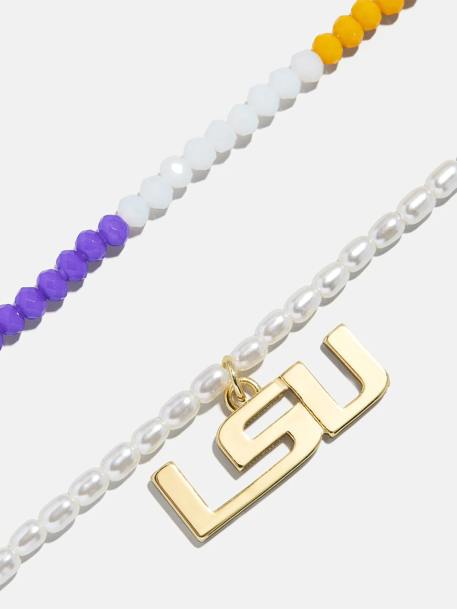 Louisiana State University Beaded Logo Necklace Set - Louisiana State University sold by BaubleBar product image thumbnail 3