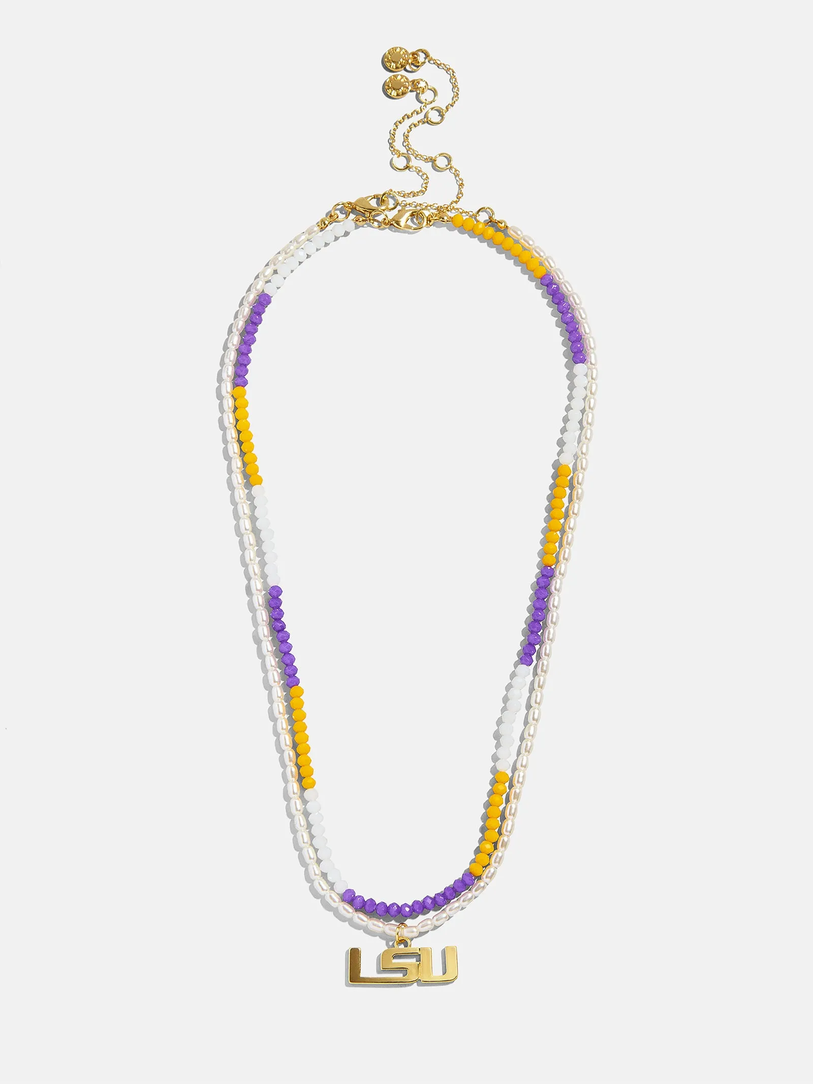 Louisiana State University Beaded Logo Necklace Set - Louisiana State University sold by BaubleBar product image thumbnail 4