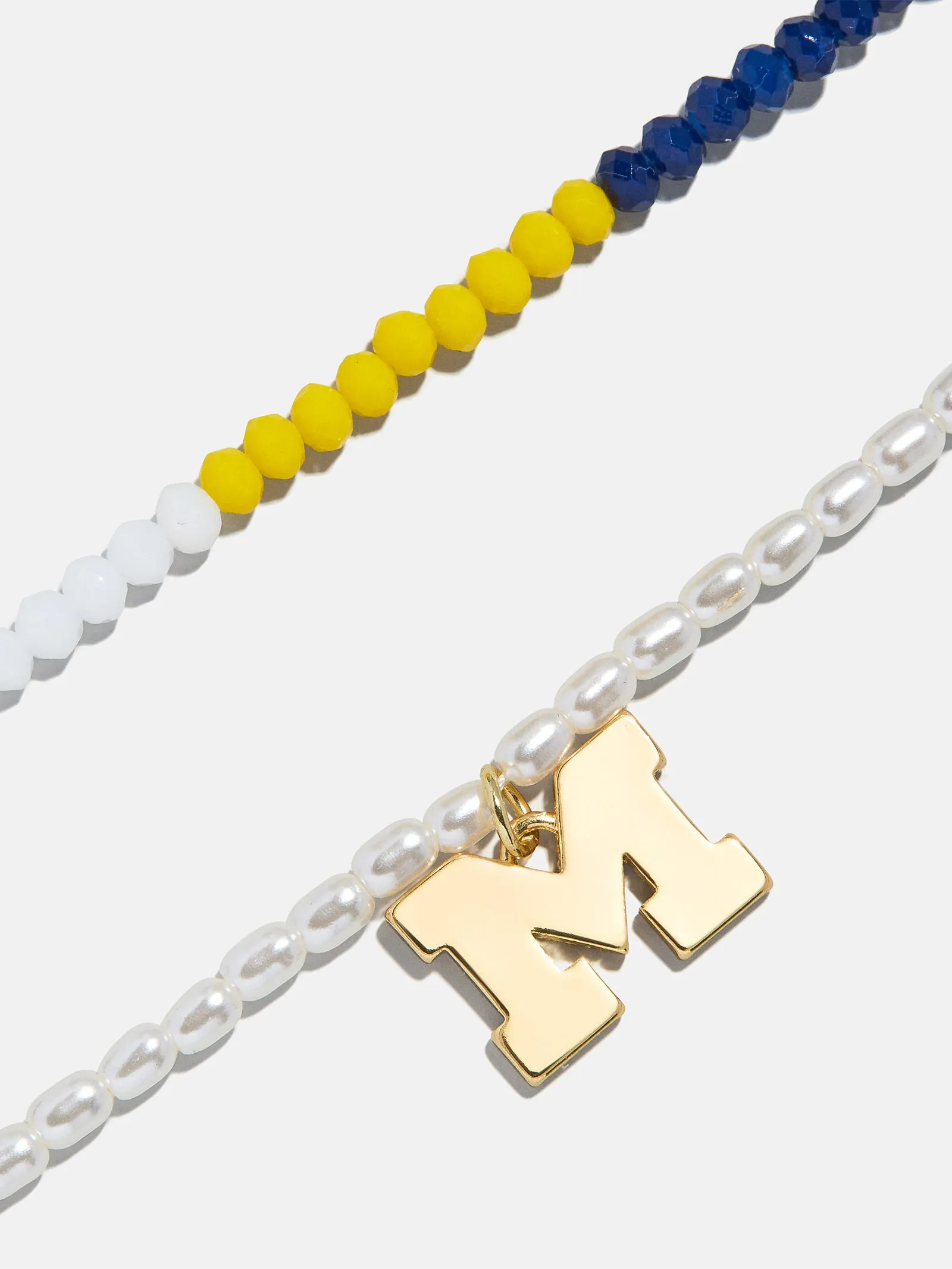 University of Michigan Beaded Logo Necklace Set - University of Michigan sold by BaubleBar product image thumbnail 3