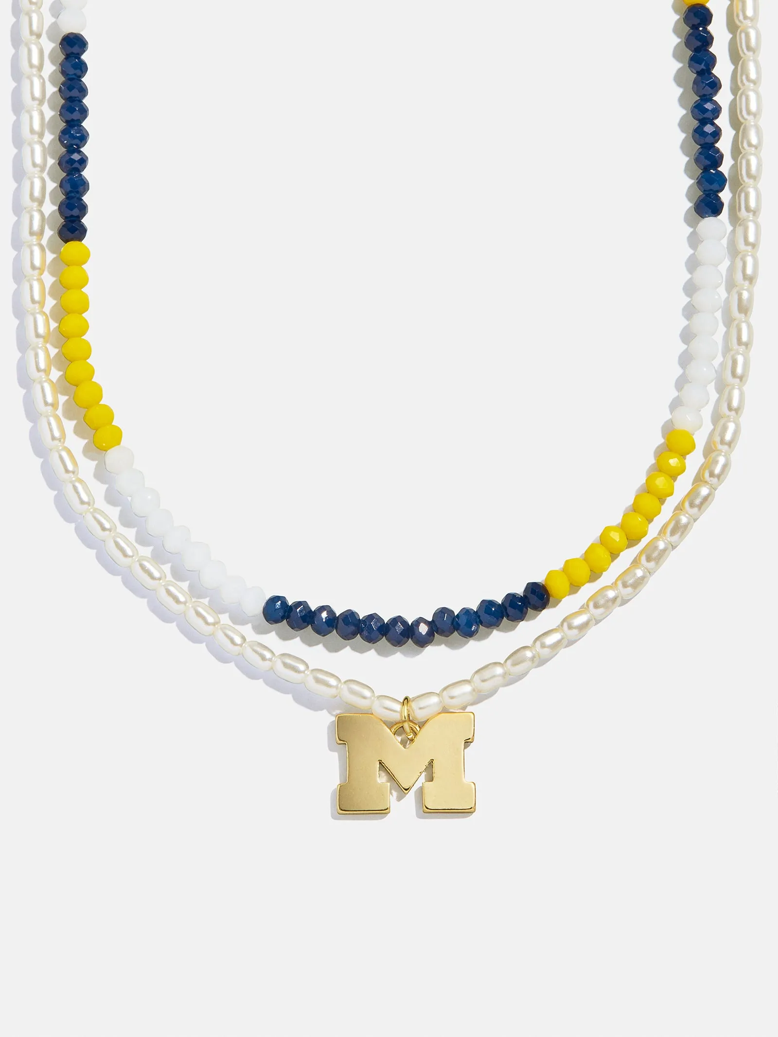University of Michigan Beaded Logo Necklace Set - University of Michigan sold by BaubleBar