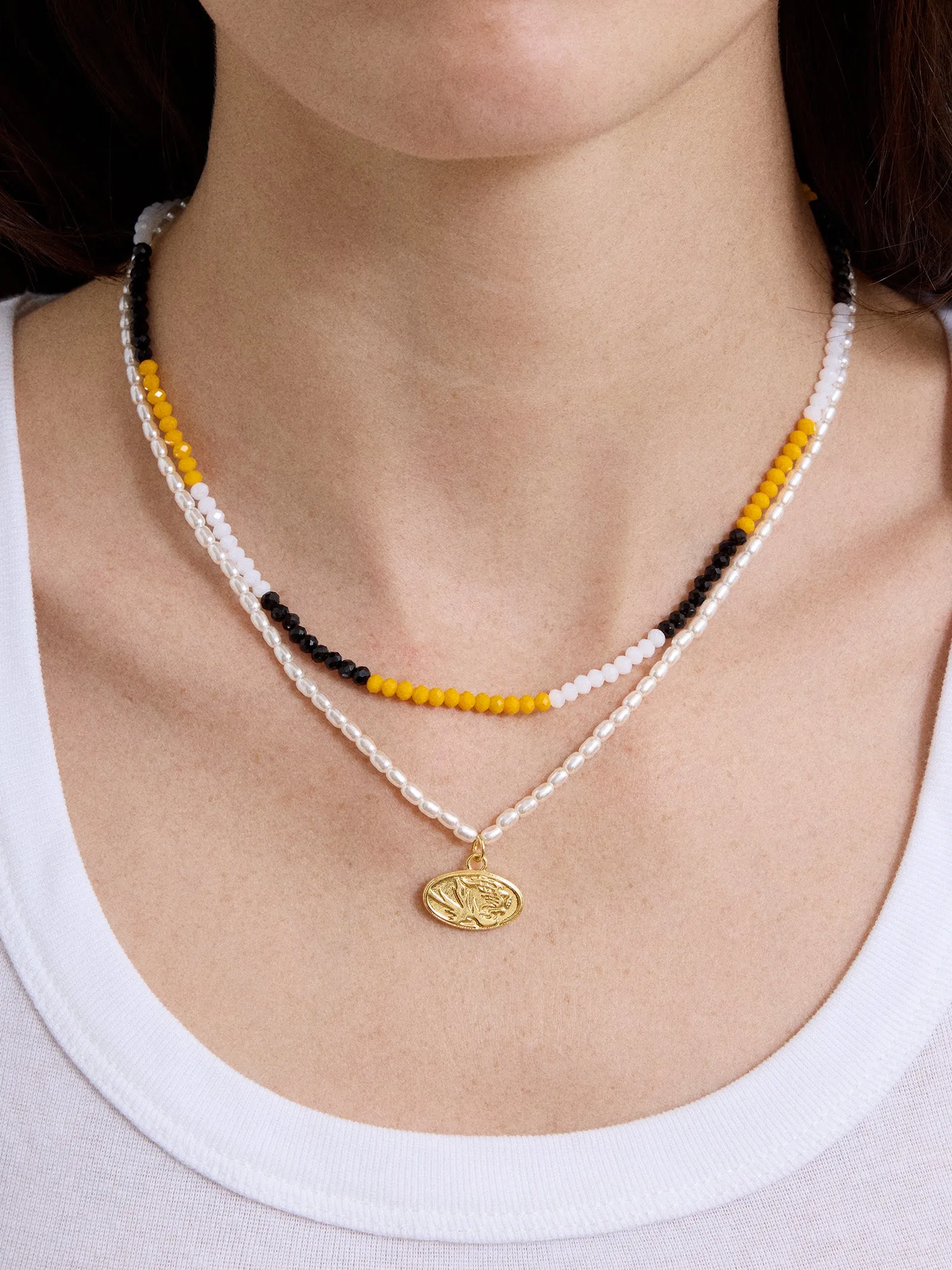 University of Missouri Beaded Logo Necklace Set - University of Missouri sold by BaubleBar product image thumbnail 2
