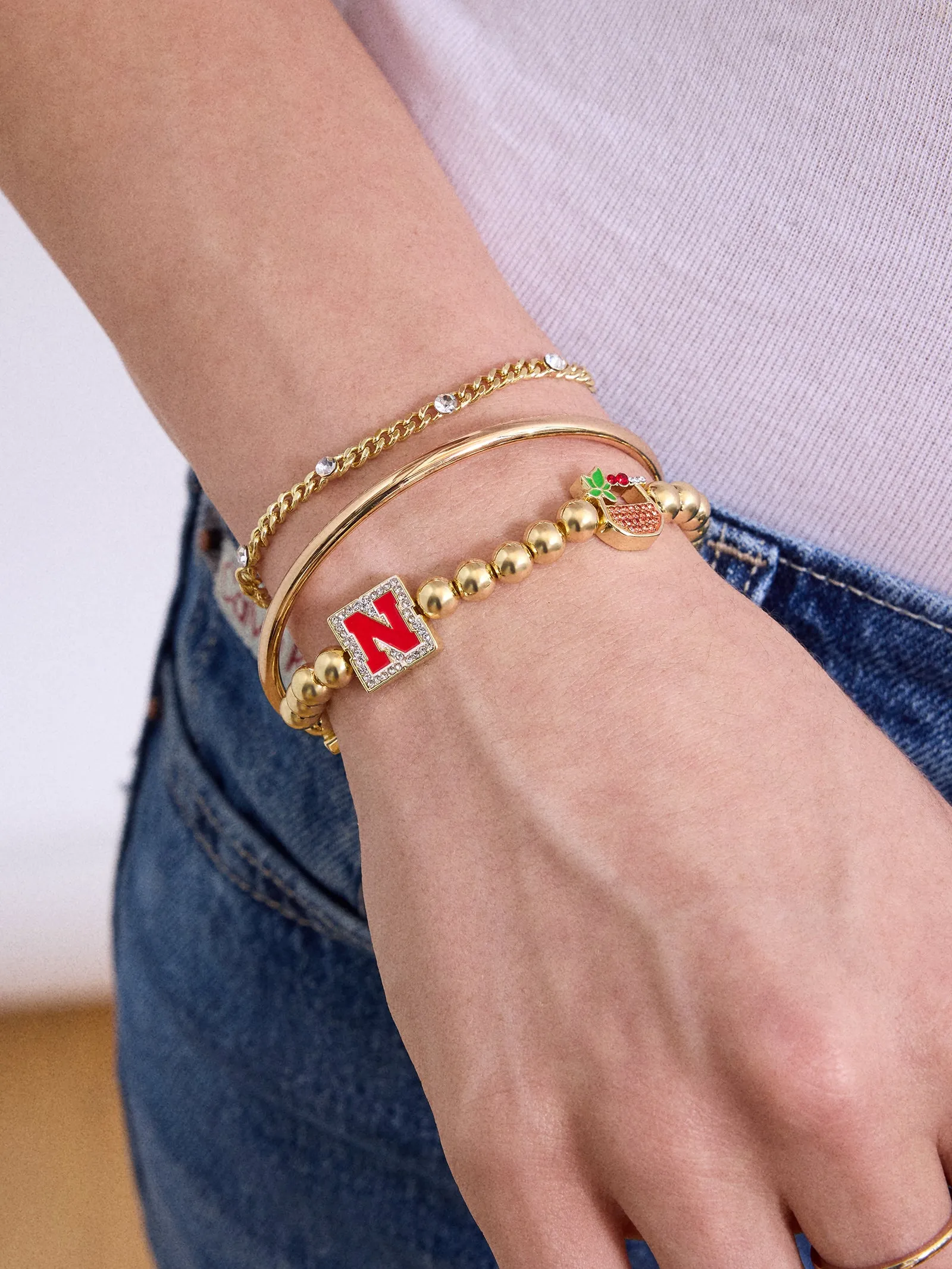 University of Nebraska Pisa Bracelet - University of Nebraska sold by BaubleBar product image thumbnail 2