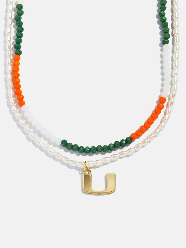 University of Miami Logo Beaded Necklace Set - University of Miami sold by BaubleBar