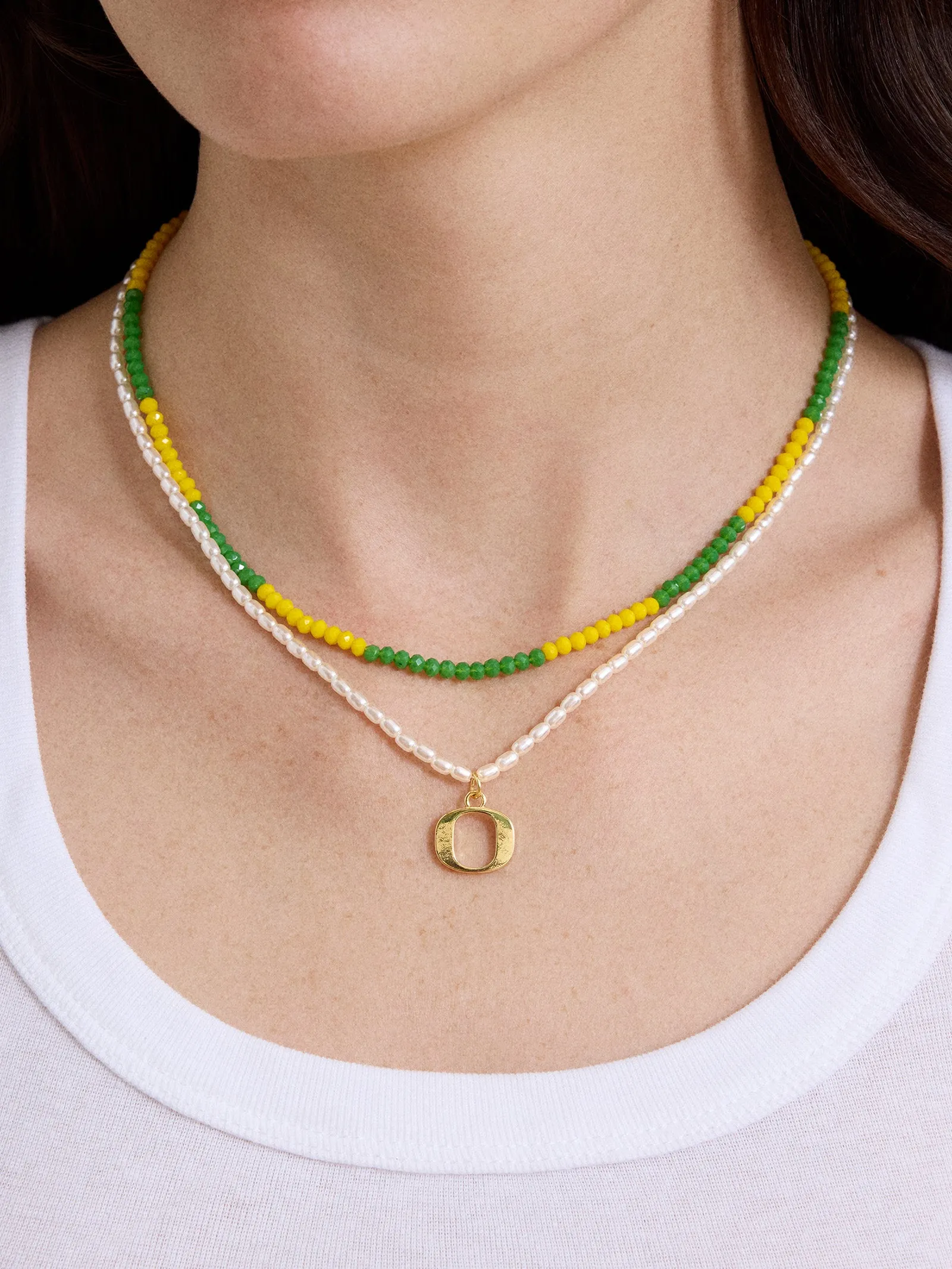 University of Oregon Logo Beaded Necklace Set - University of Oregon sold by BaubleBar product image thumbnail 2