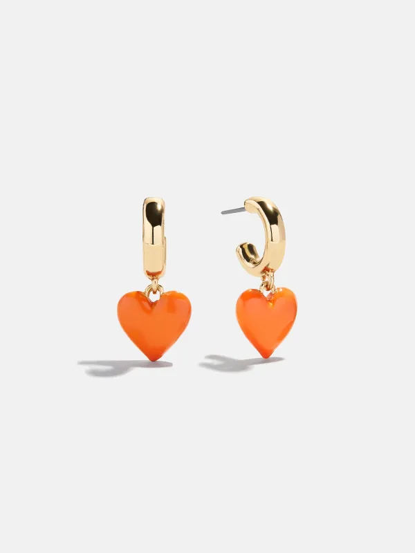 Game Day Heart Drop Earrings - Orange sold by BaubleBar