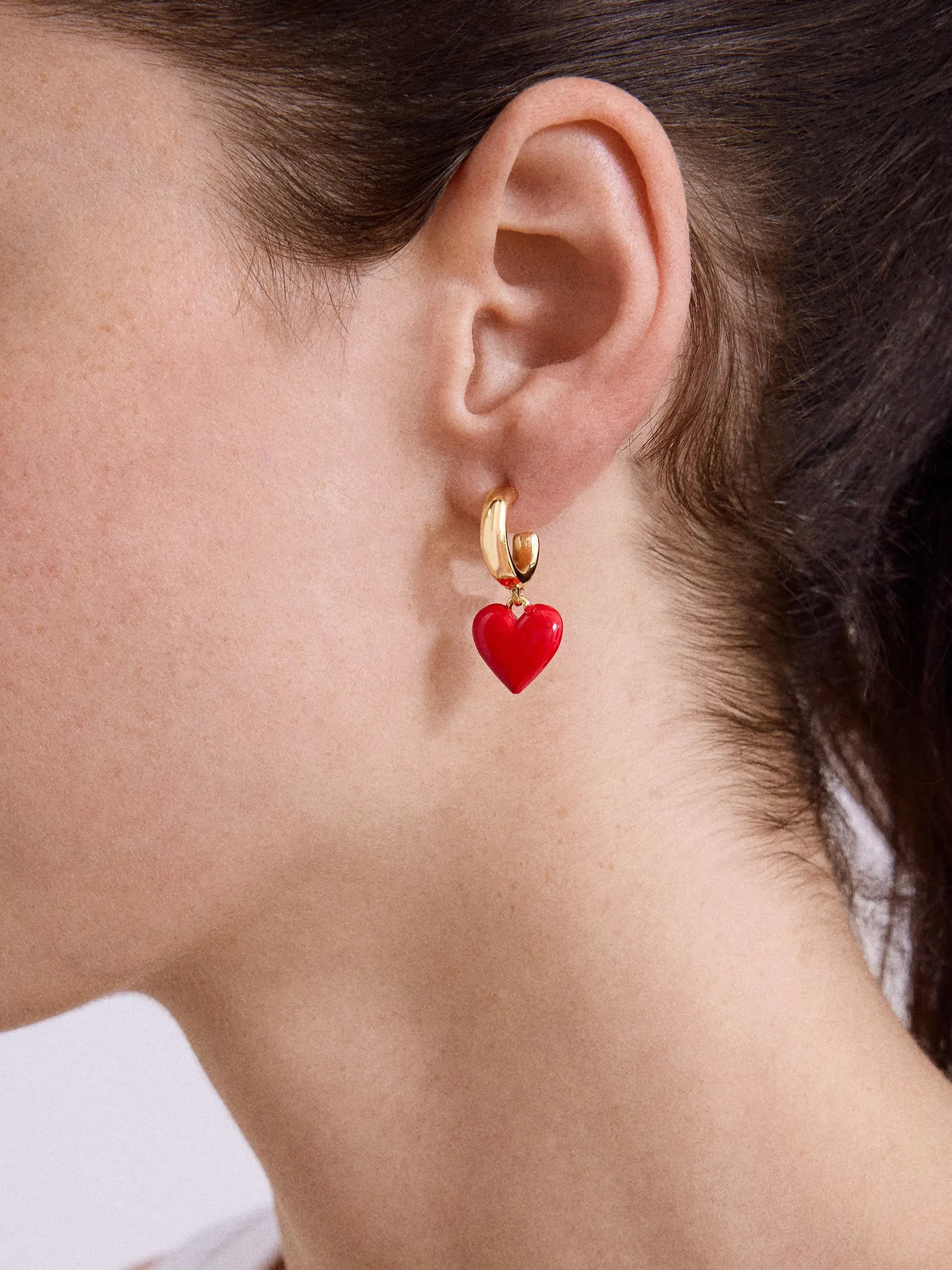 Game Day Heart Drop Earrings - Red sold by BaubleBar product image thumbnail 2