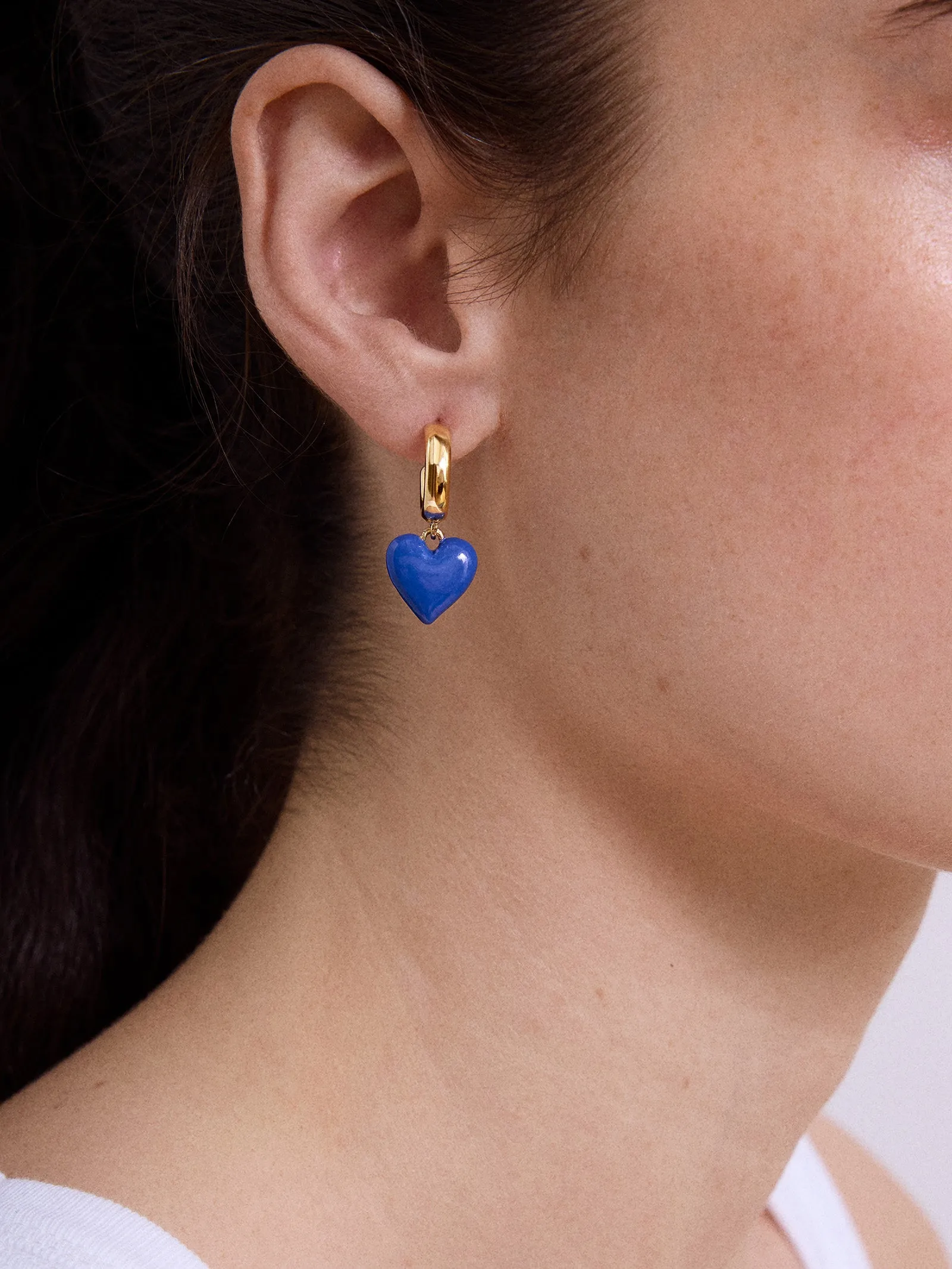 Game Day Heart Drop Earrings - Blue sold by BaubleBar product image thumbnail 2